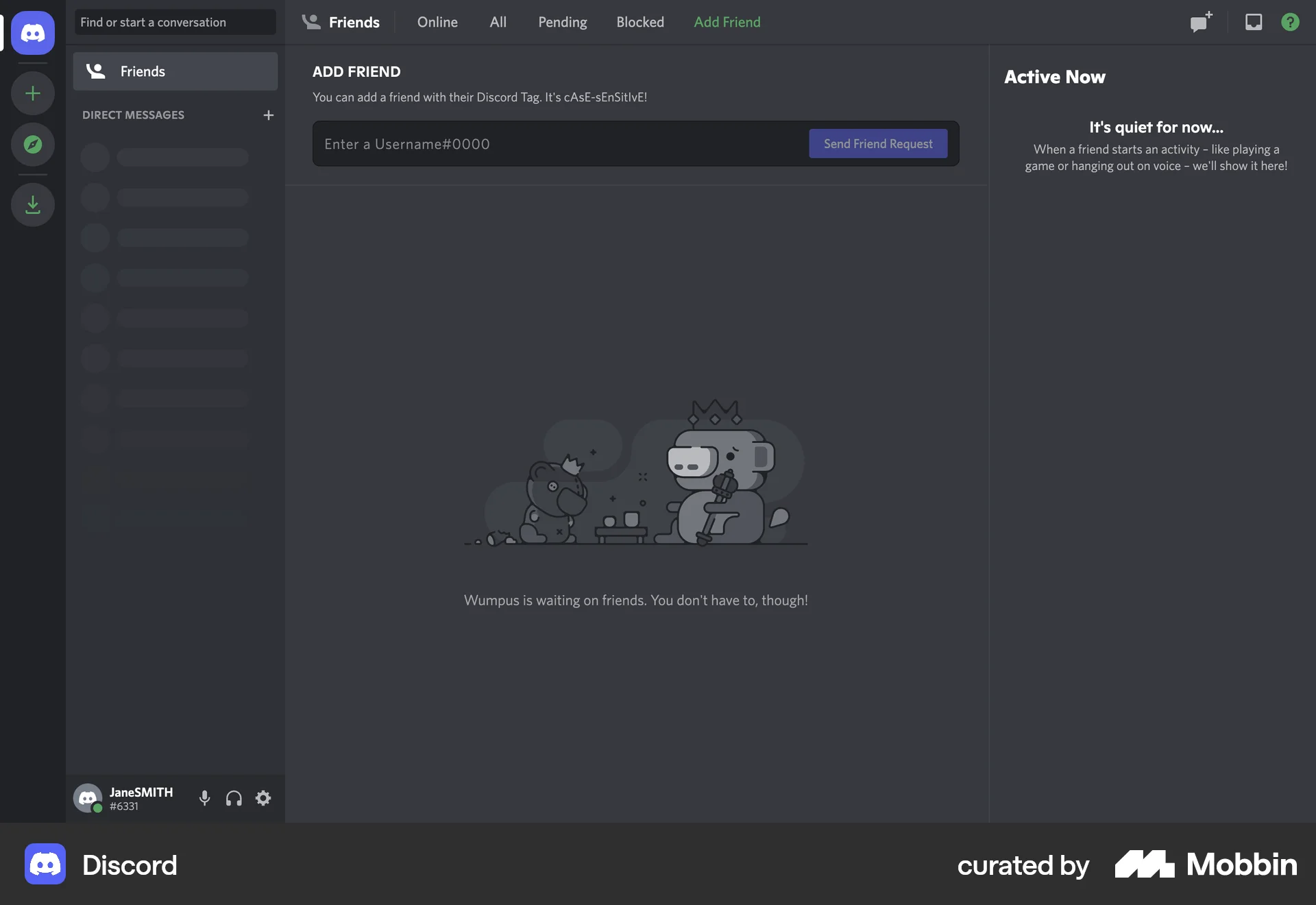 Discord Web screen containing Skeleton UI element