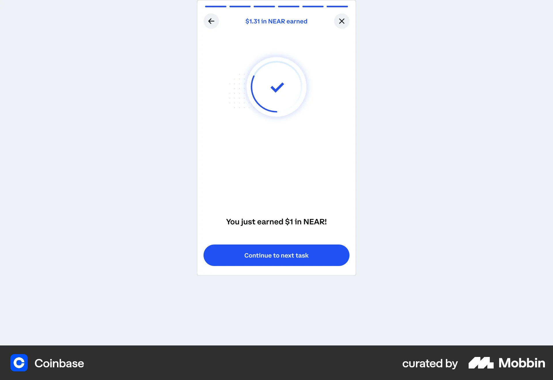 Coinbase Web Achievements & Awards screen