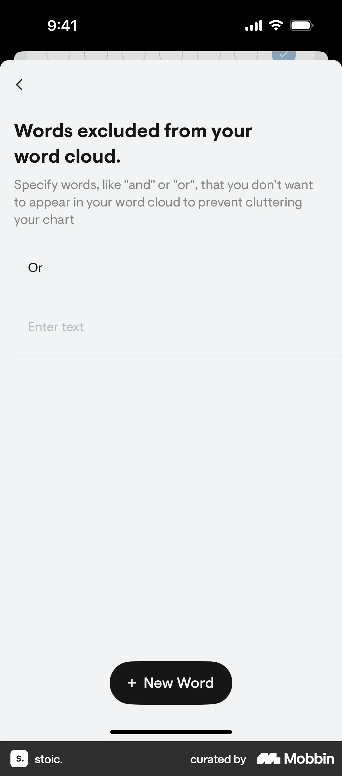 stoic. iOS screen containing Text Field UI element