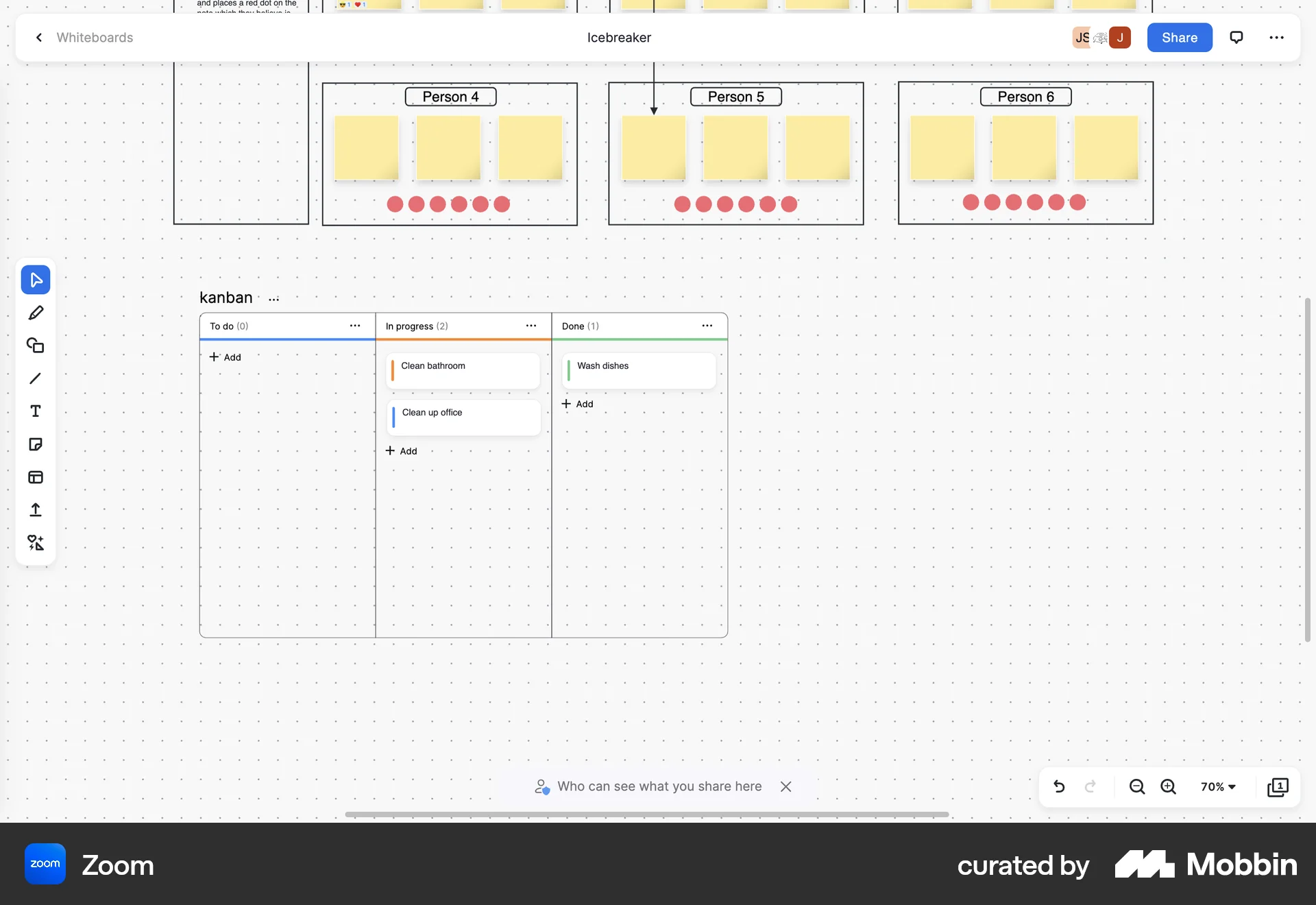 Zoom Web Kanban Board screen