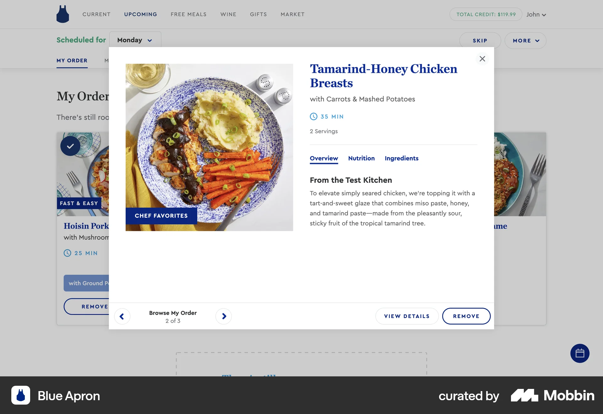 Blue Apron Web Other Content screen