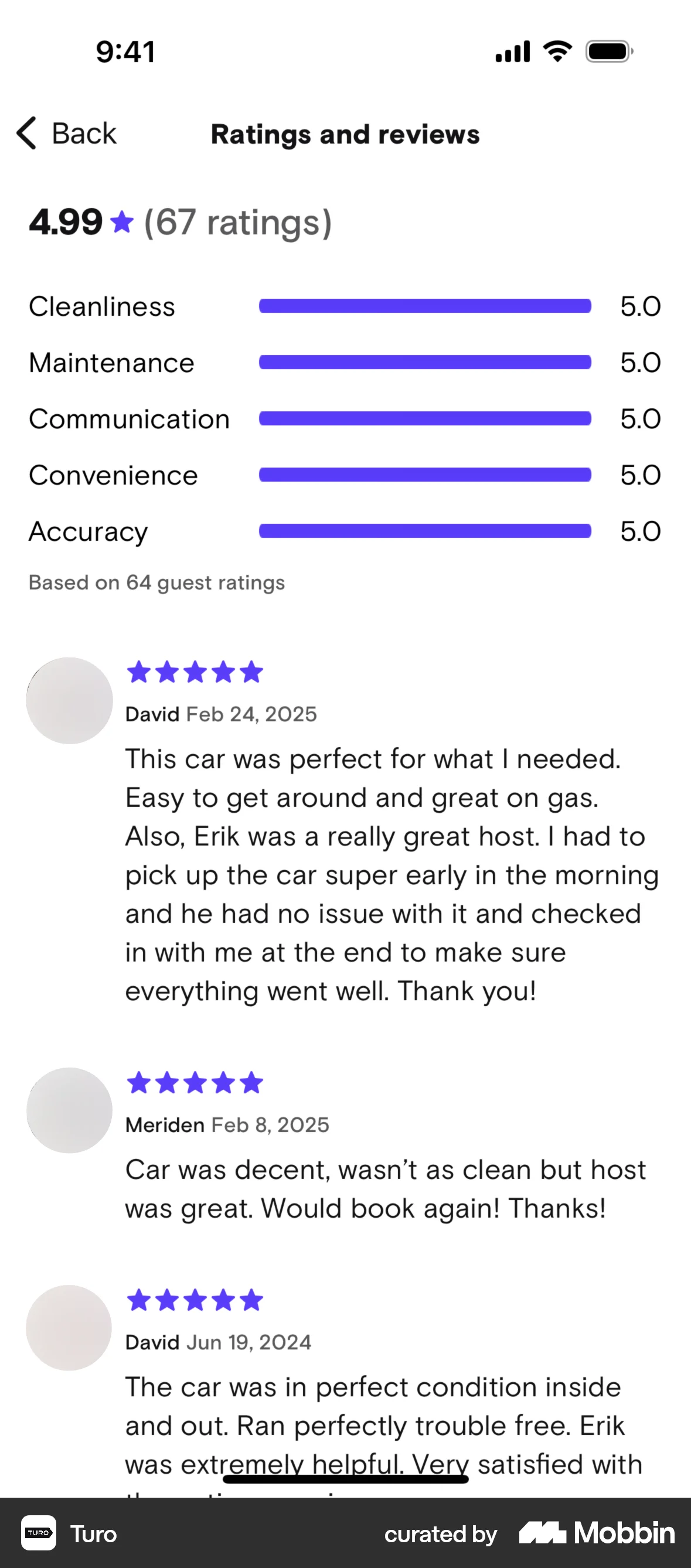 Turo iOS Date & Time screen