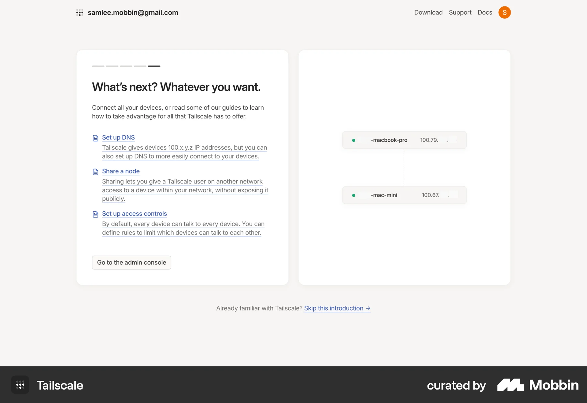 Tailscale Web Utilities App screen