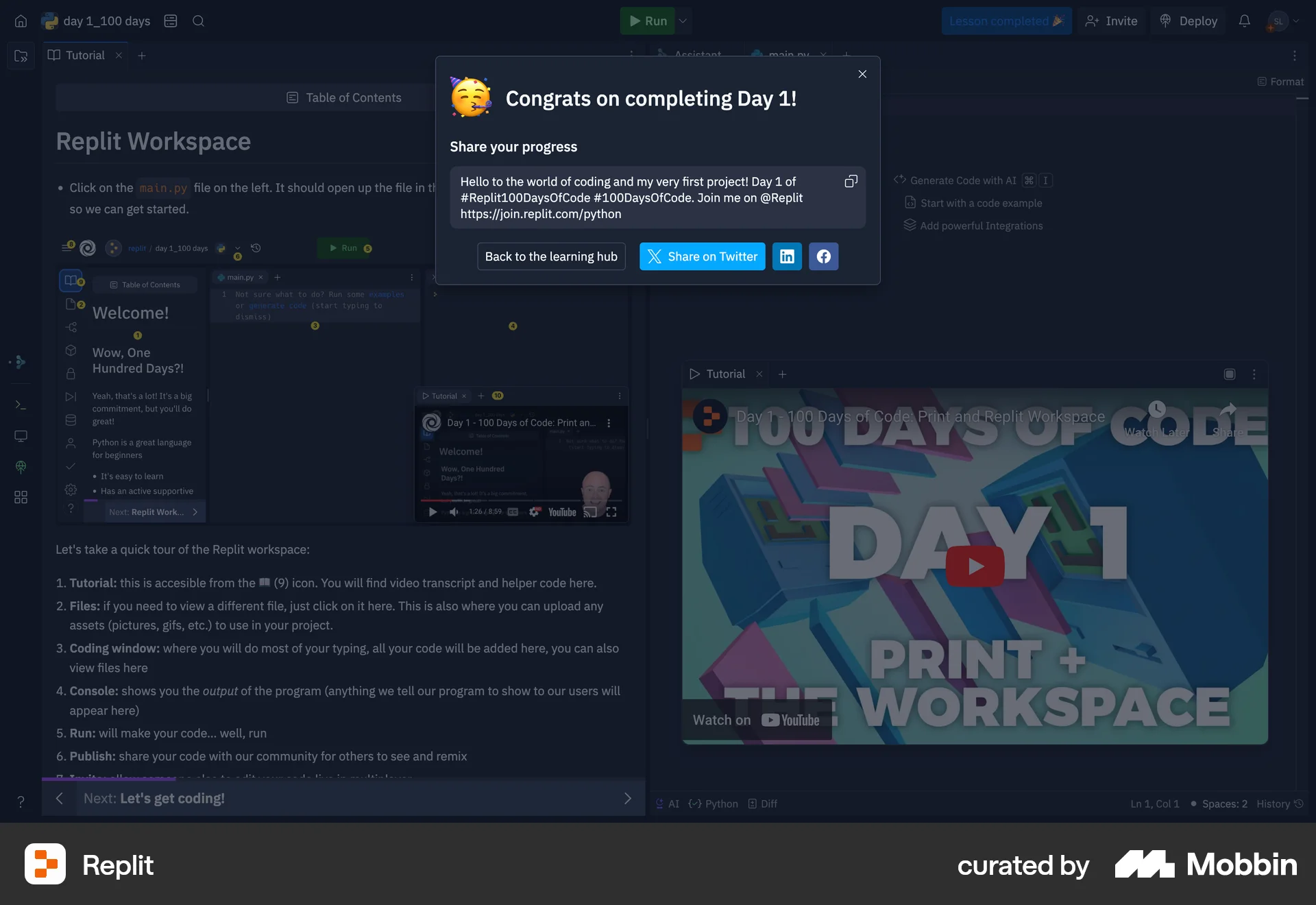 Replit Web Acknowledgement & Success screen