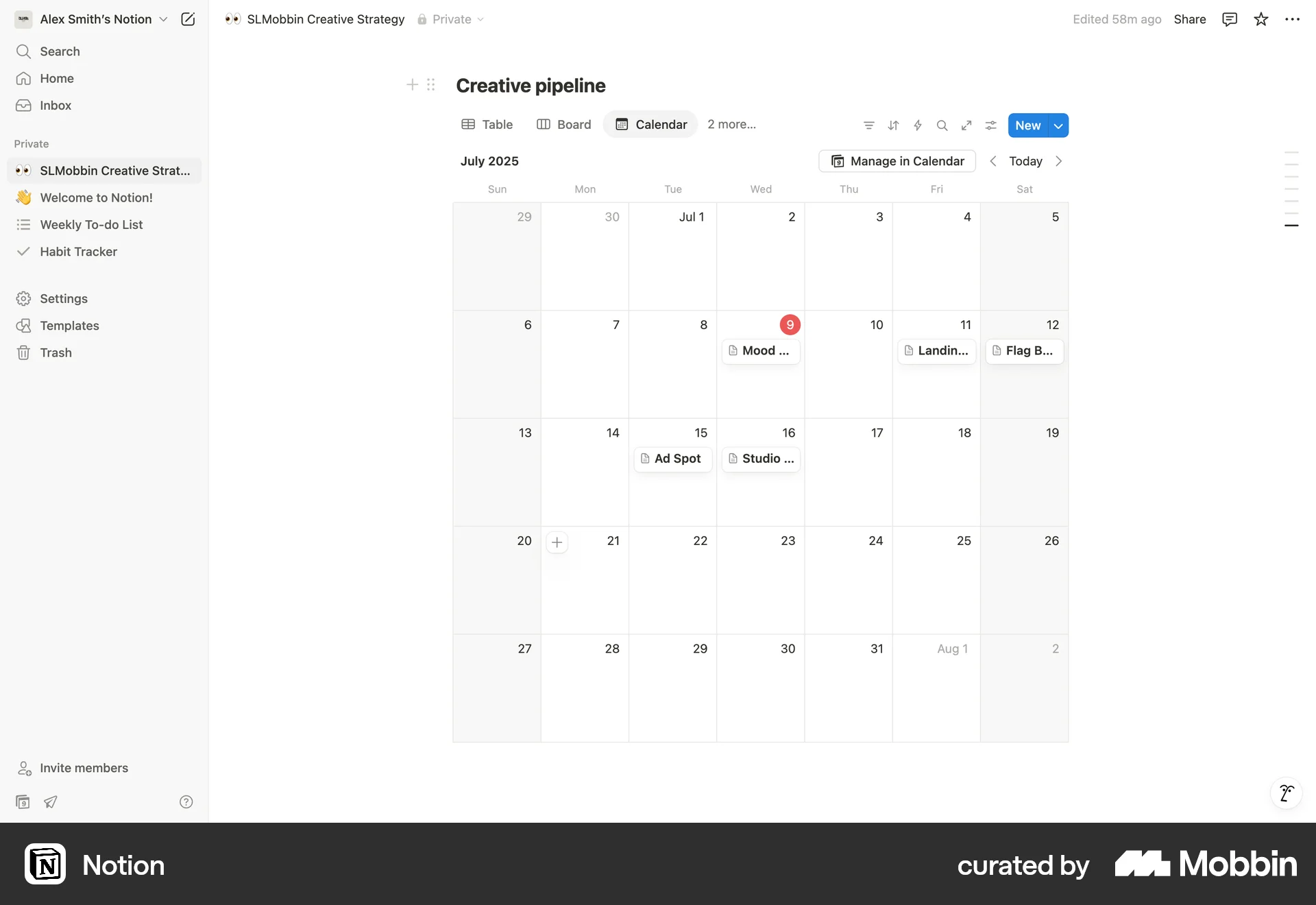 Notion Web Collaboration App screen