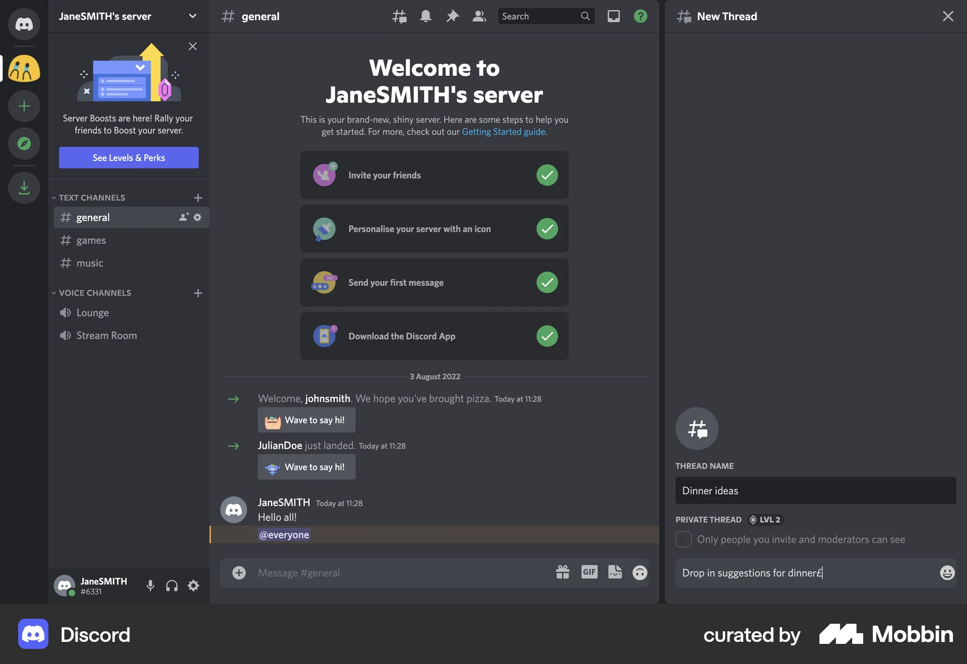 Discord Web Chat Detail screen