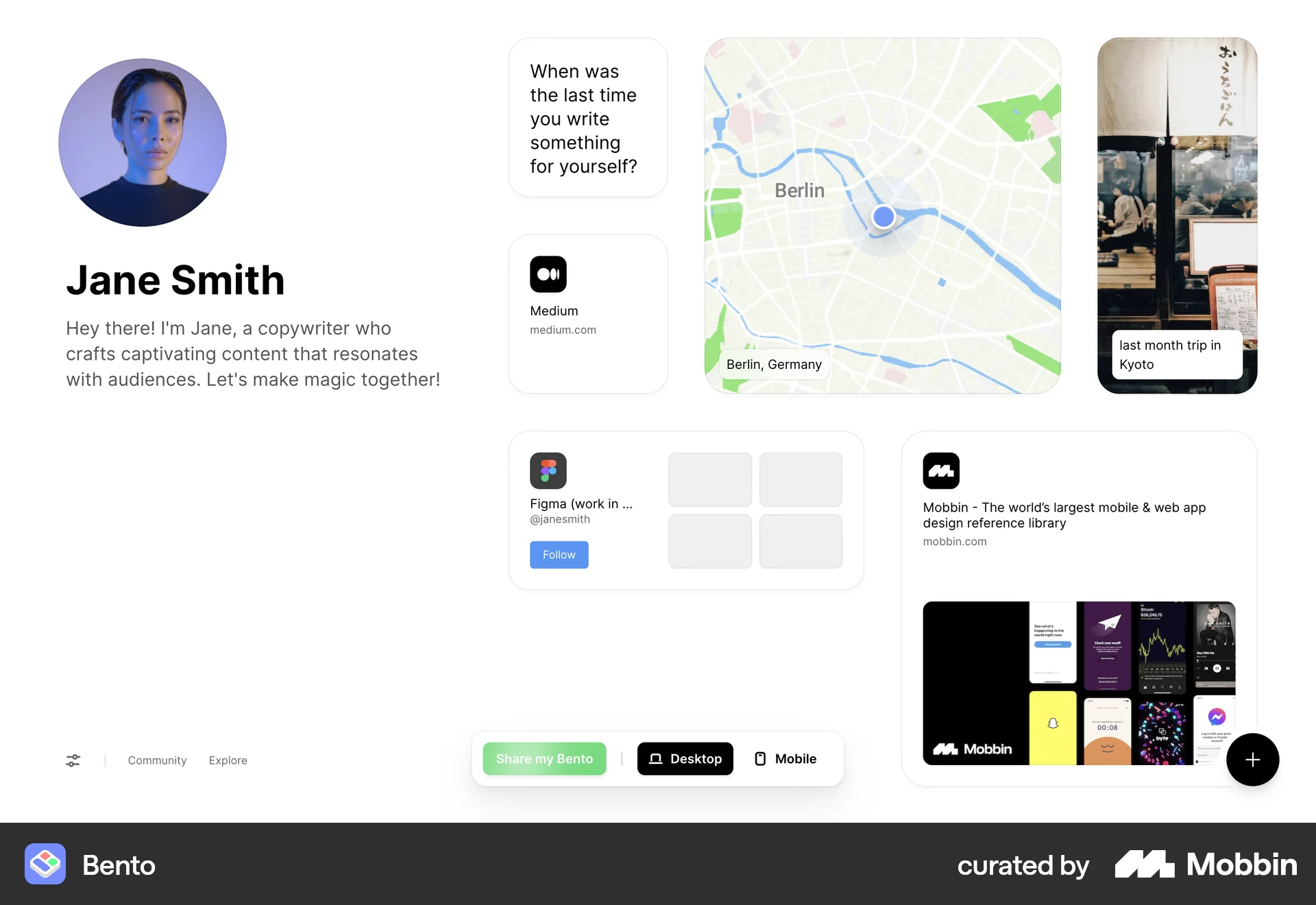 Bento Web Map screen