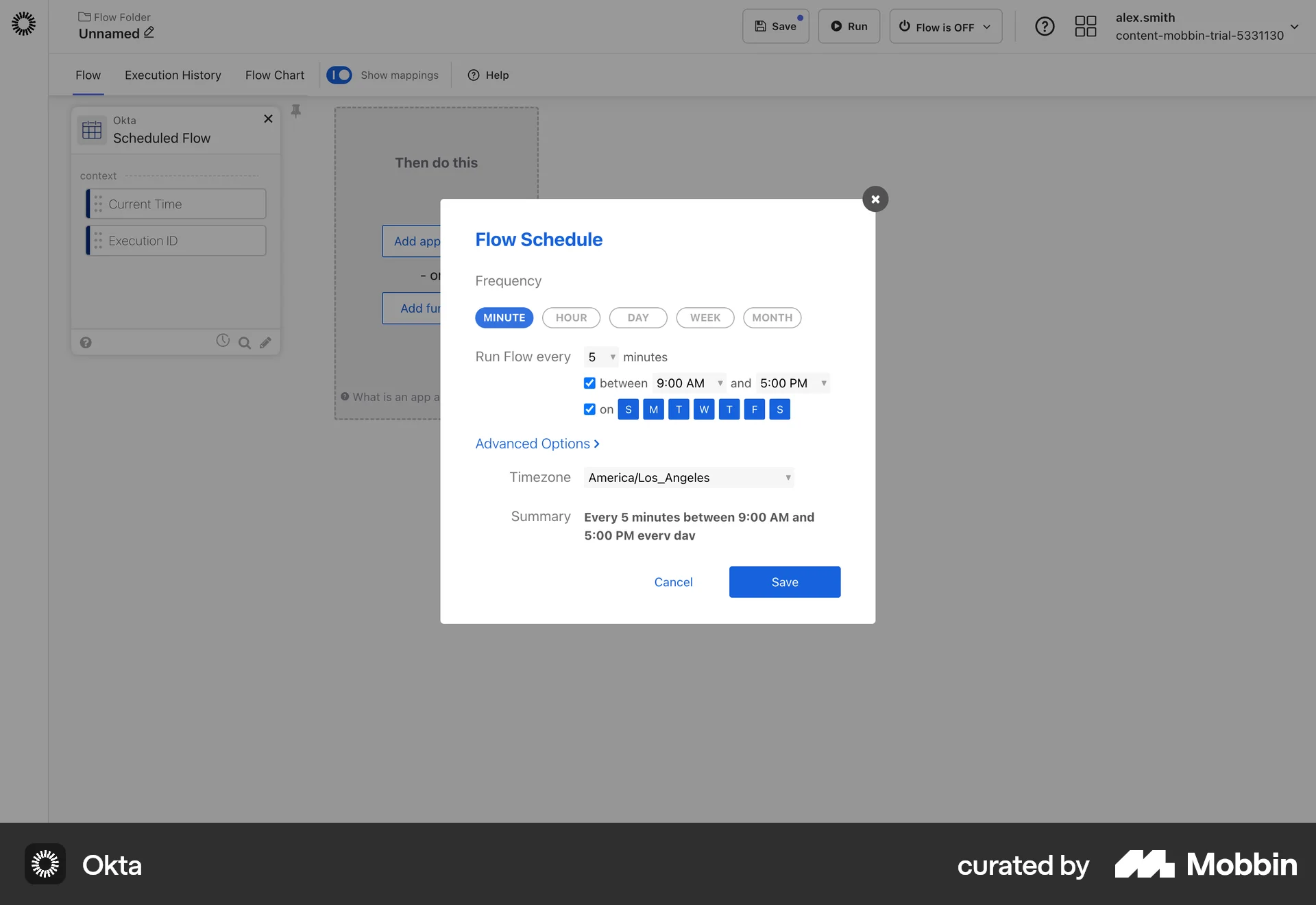 Okta Web screen containing Tile UI element