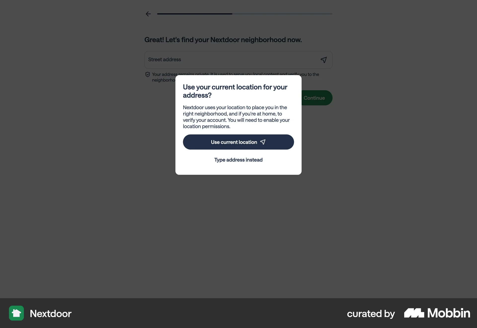 Nextdoor Web Permission screen
