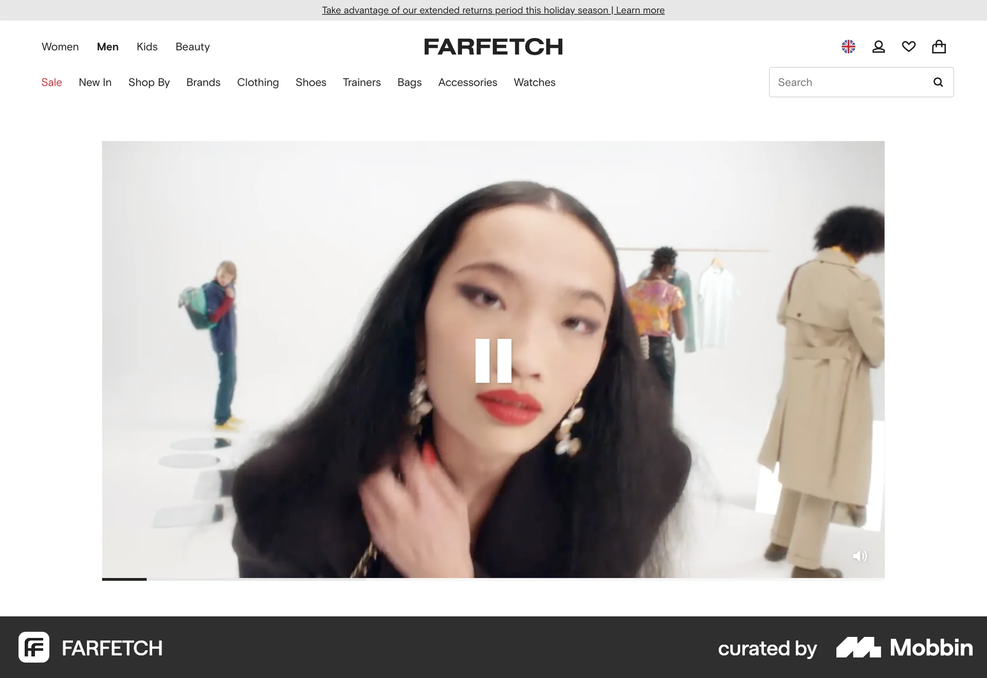 FARFETCH Web Video Player screen