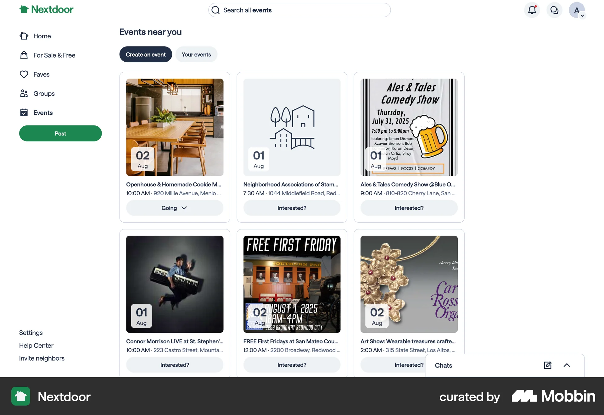 Nextdoor Web screen containing Badge UI element