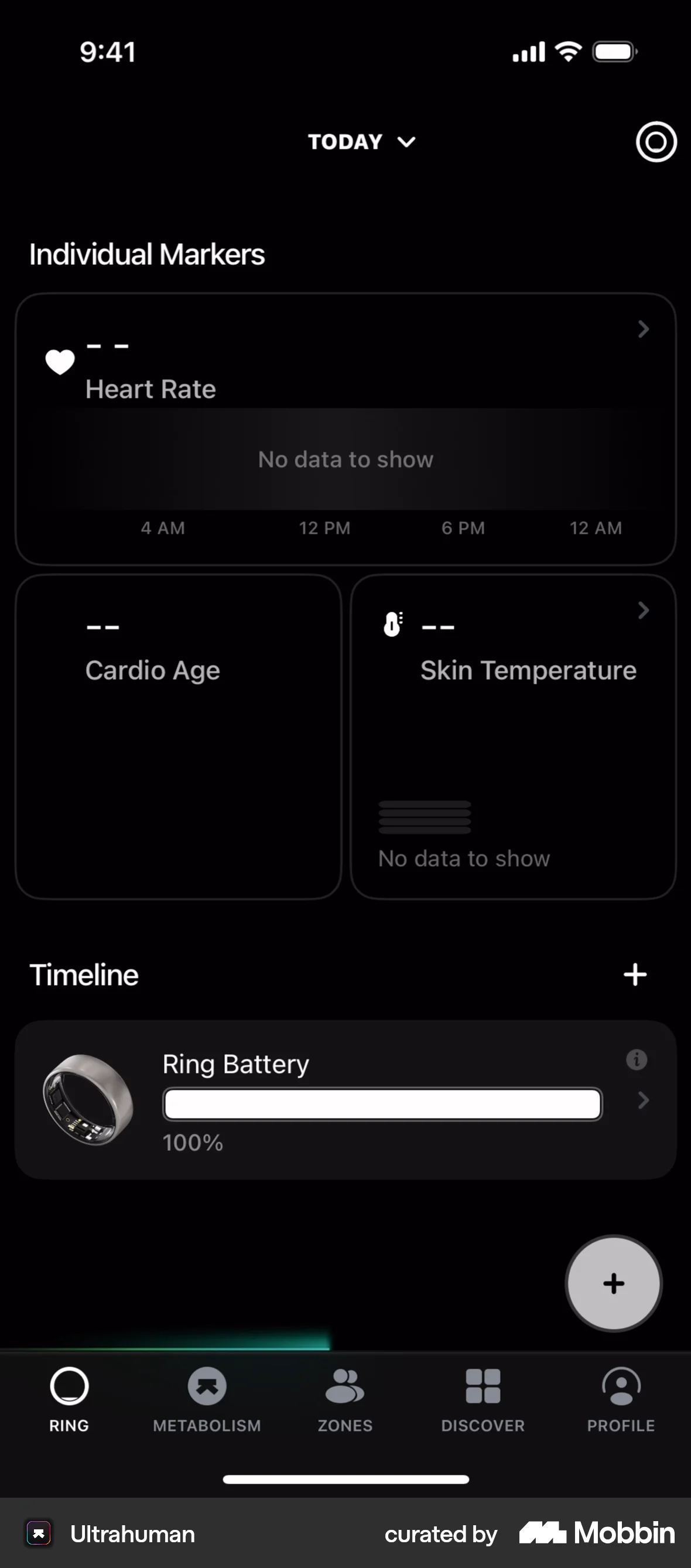 Ultrahuman iOS Empty State screen