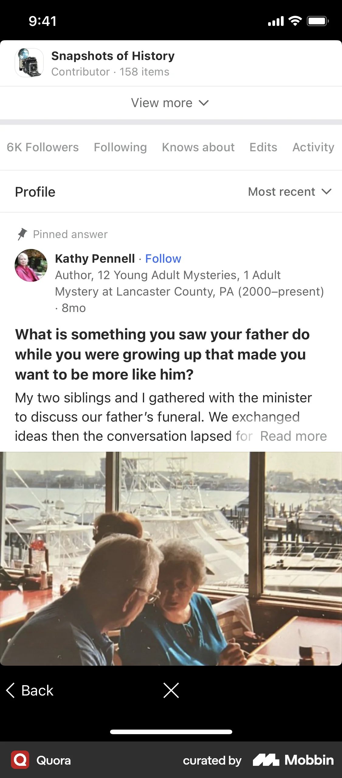 Quora iOS Post Detail screen