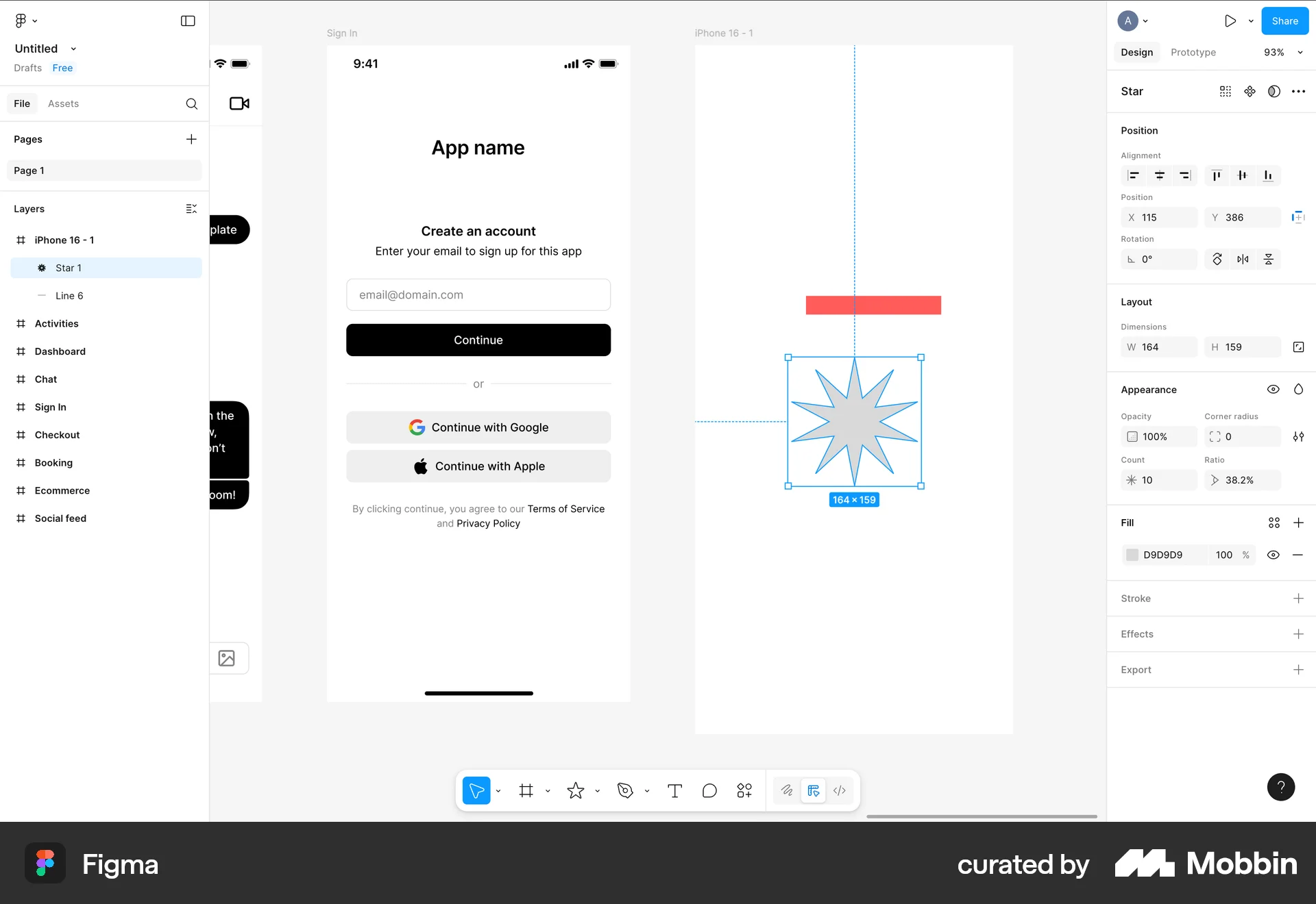 Figma Web screen containing Tooltip UI element