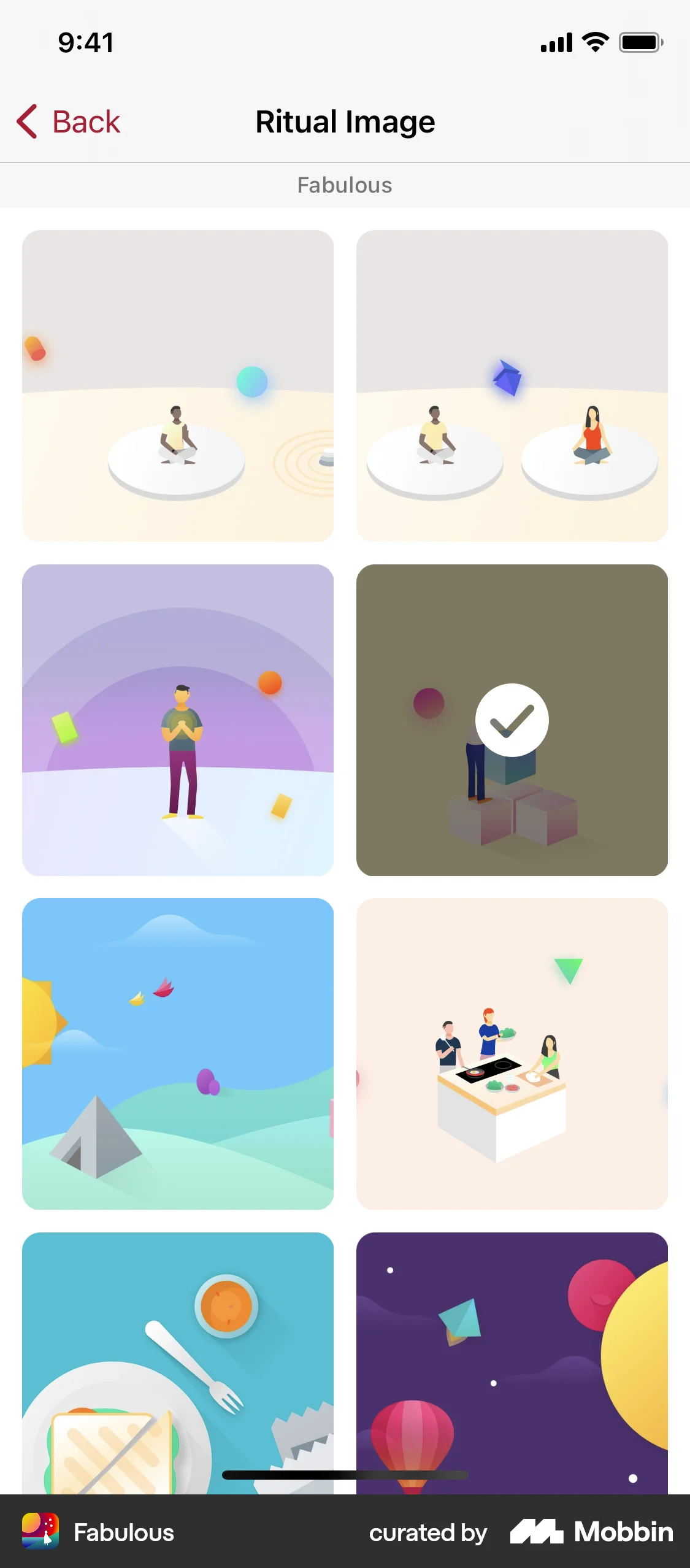 Fabulous iOS screen containing Gallery UI element