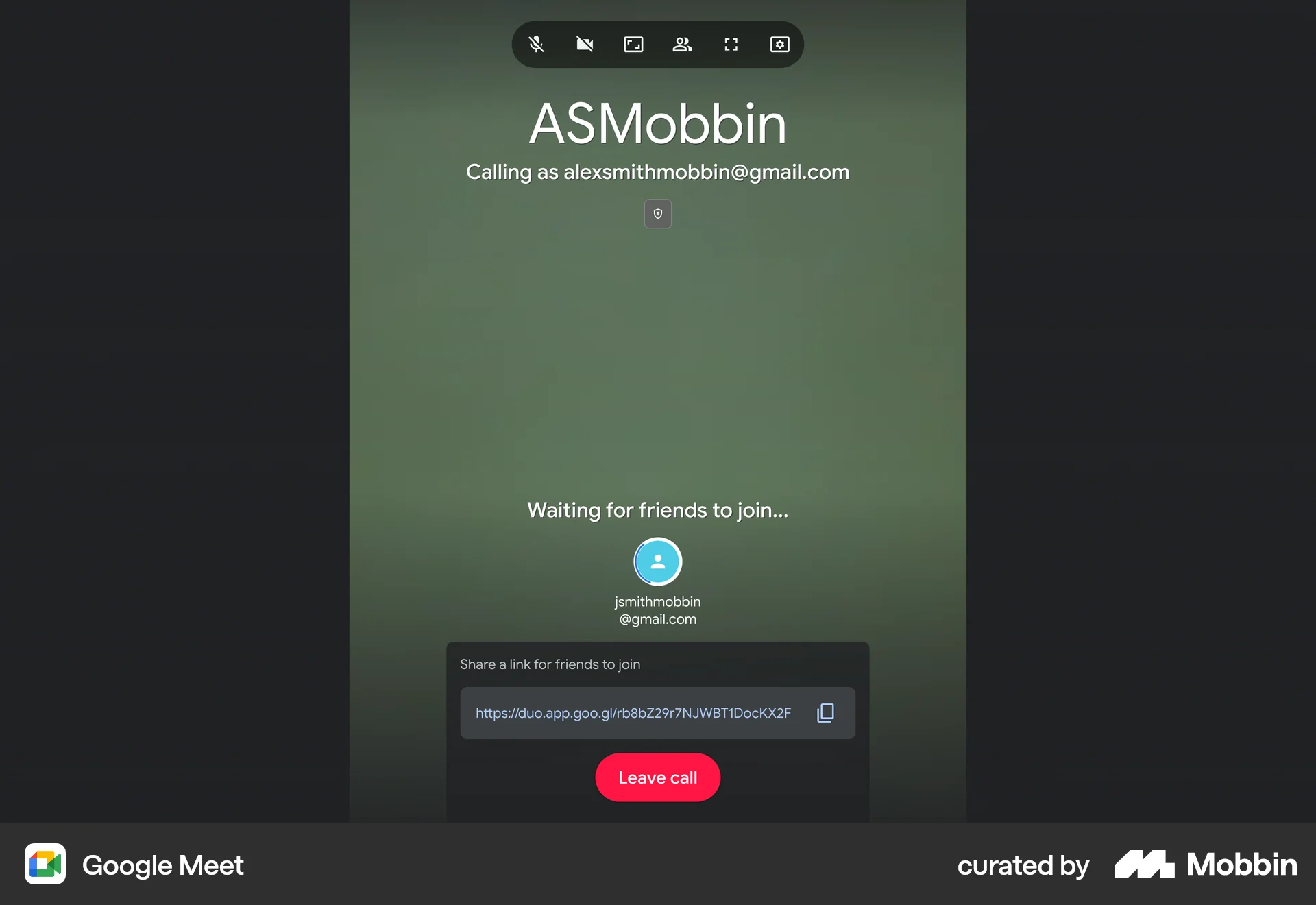 Google Meet Web Call screen