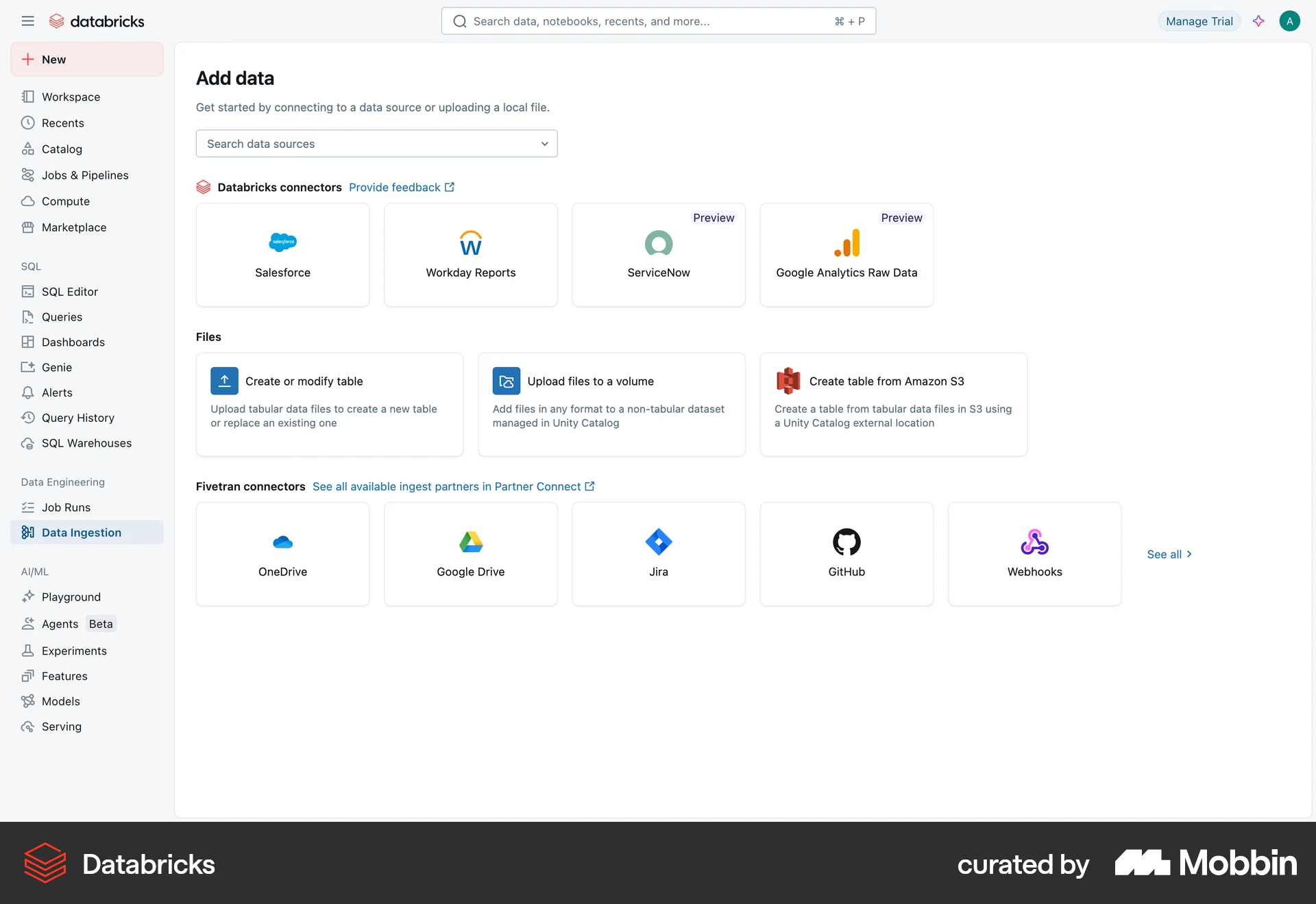 Databricks Web screen