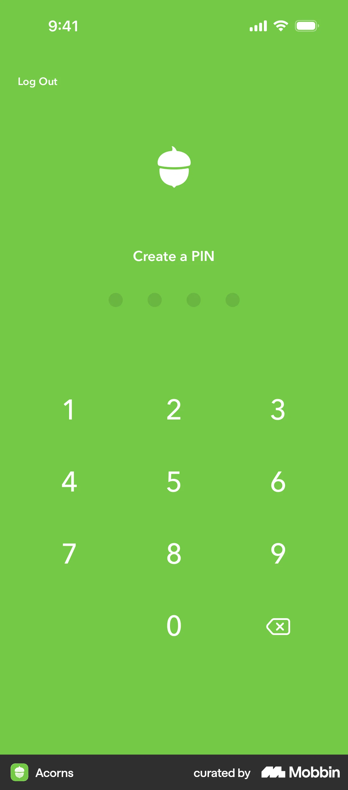 Acorns Onboarding screen