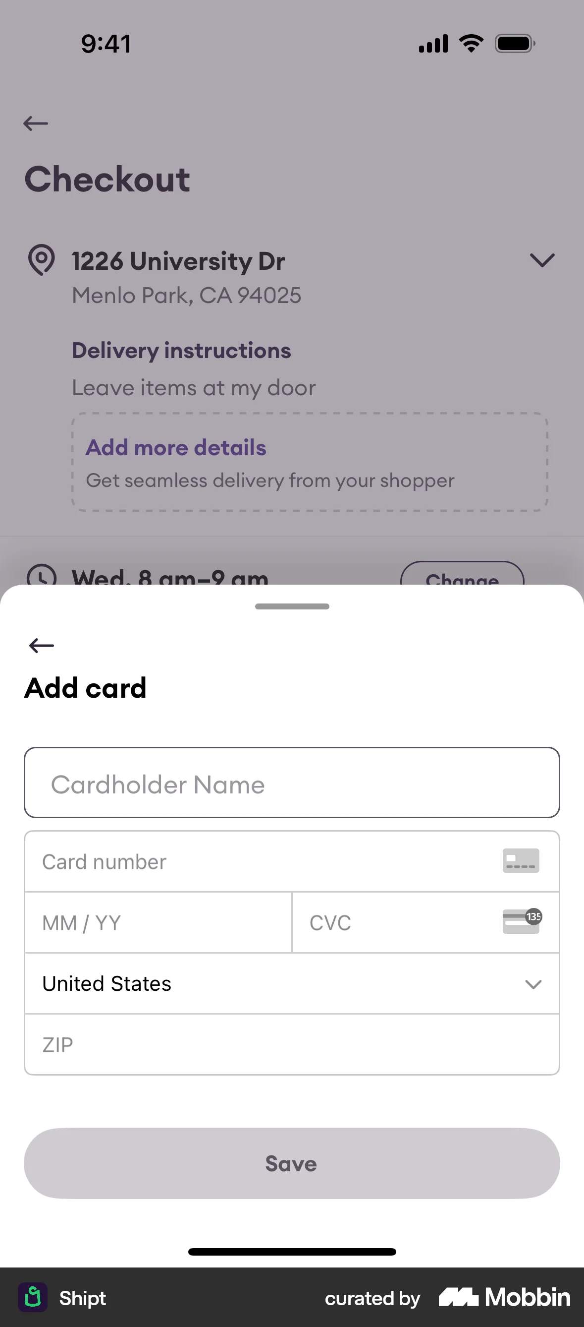 Shipt iOS Payment Method screen
