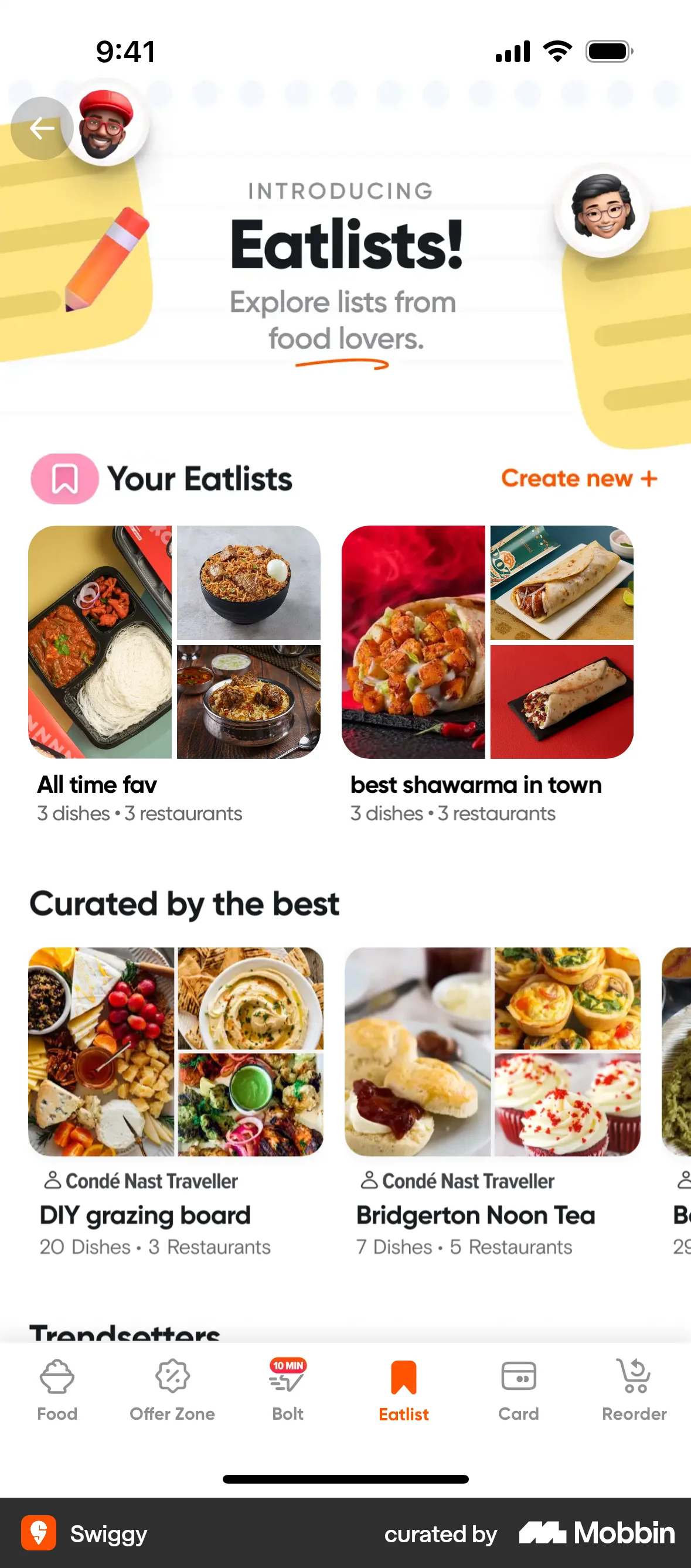 Swiggy iOS Bookmarks & Collections screen