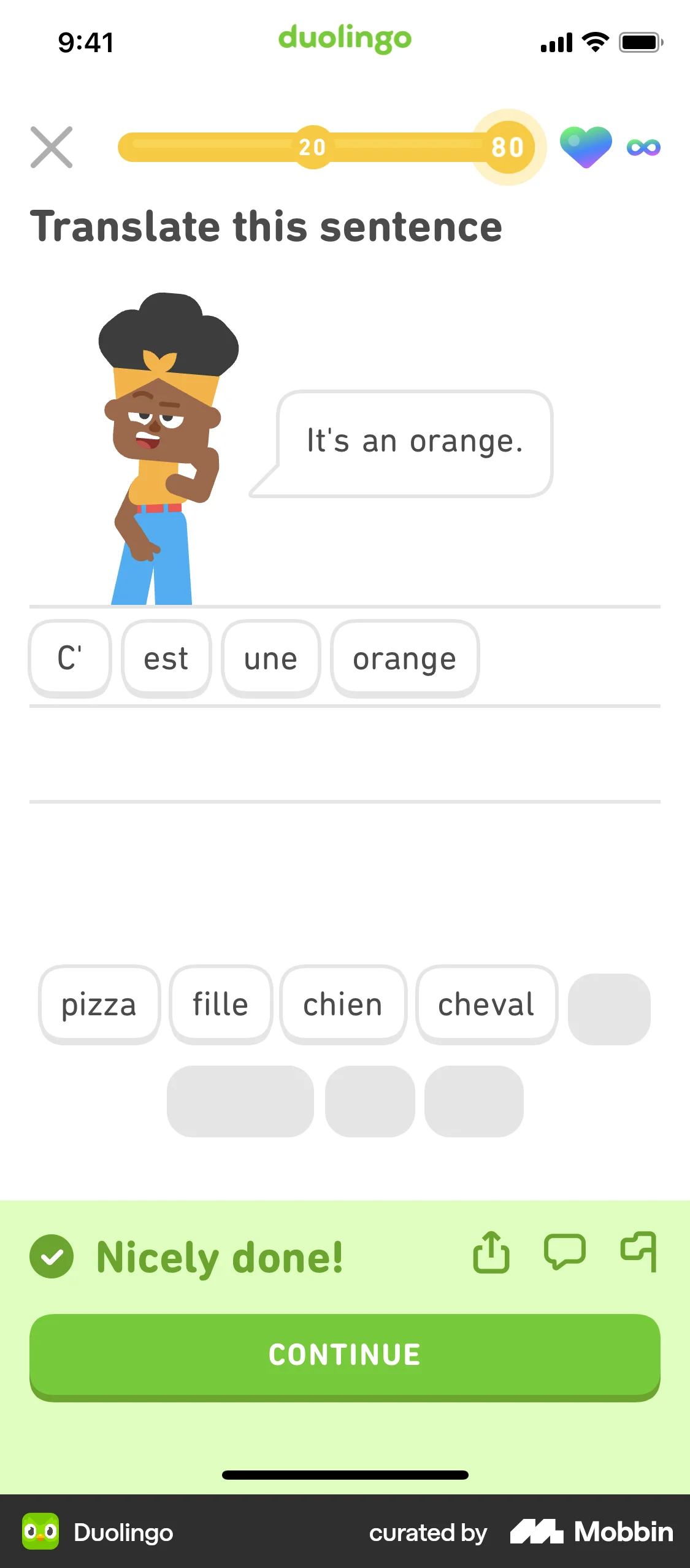 Duolingo iOS screen containing Progress Indicator UI element