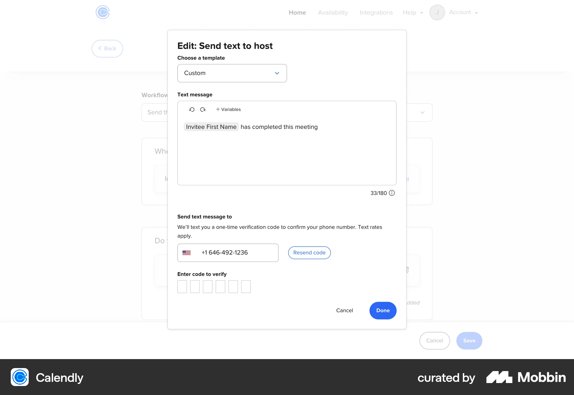 Calendly Web Verification screen
