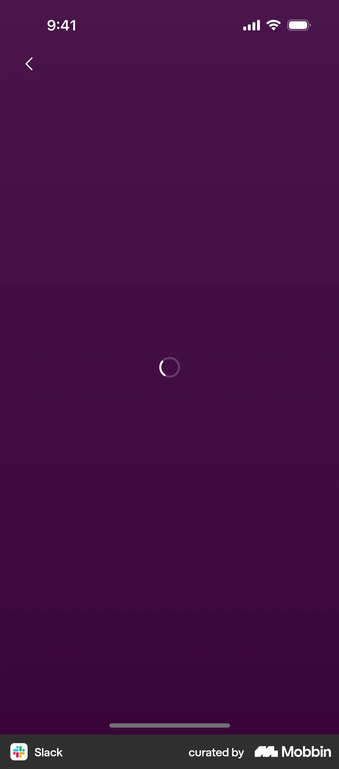 Slack iOS screen containing Spinner UI UI element