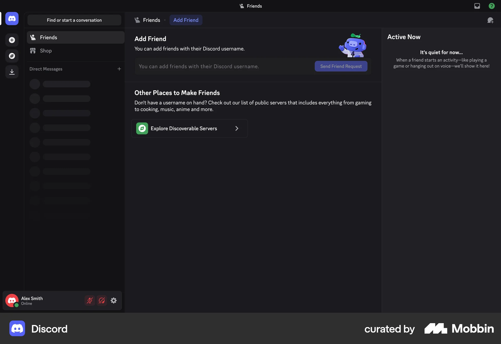 Discord Web Empty State screen