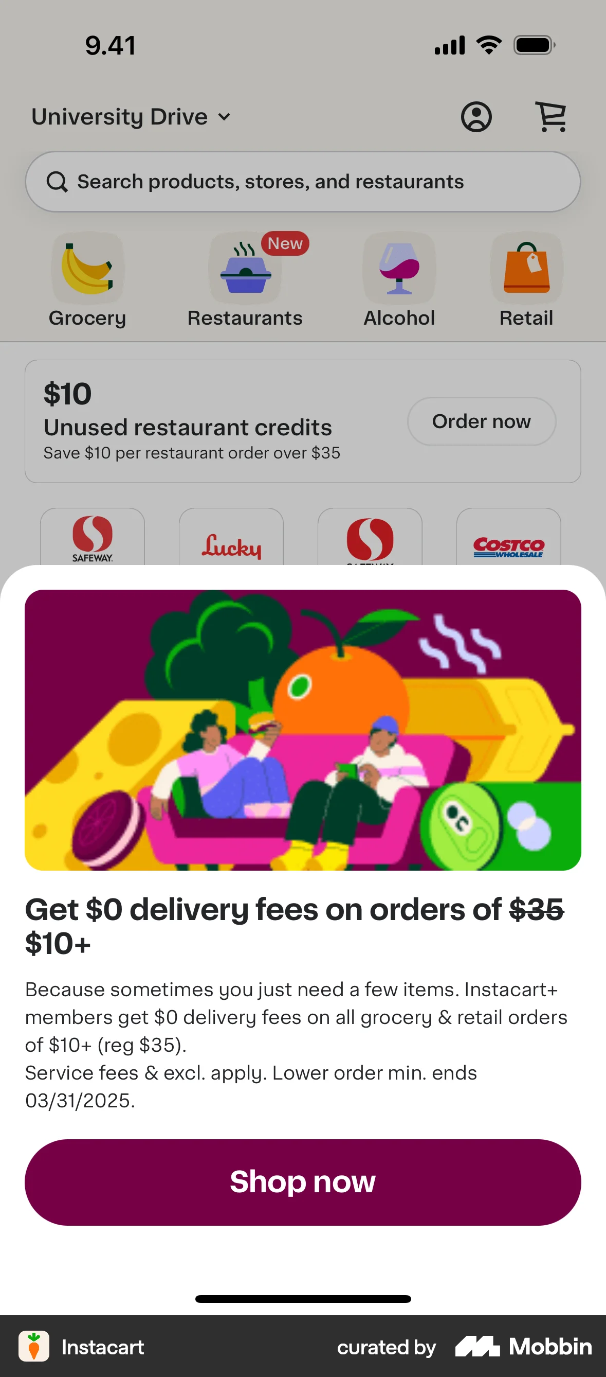 Instacart iOS Promotions & Rewards screen