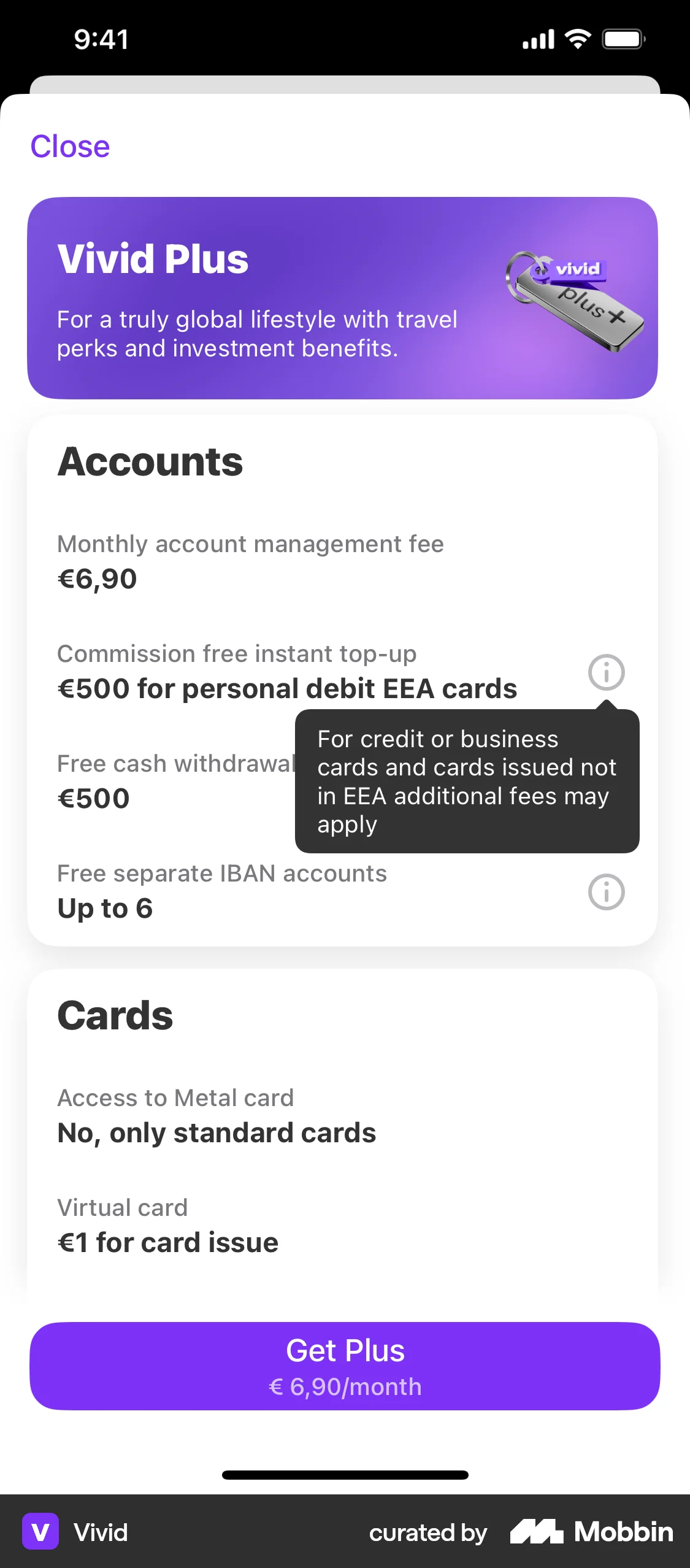 Vivid iOS screen containing Tooltip UI element