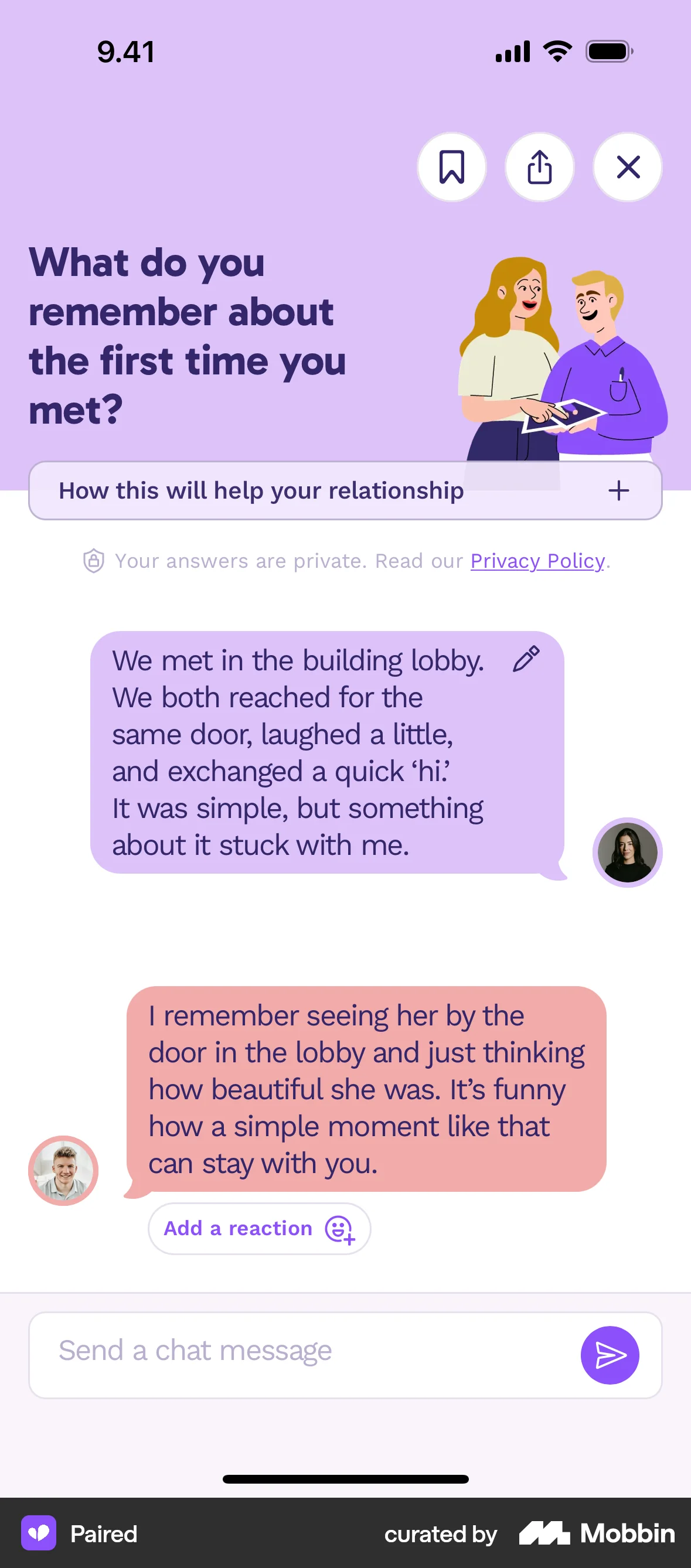 Paired iOS Quiz screen