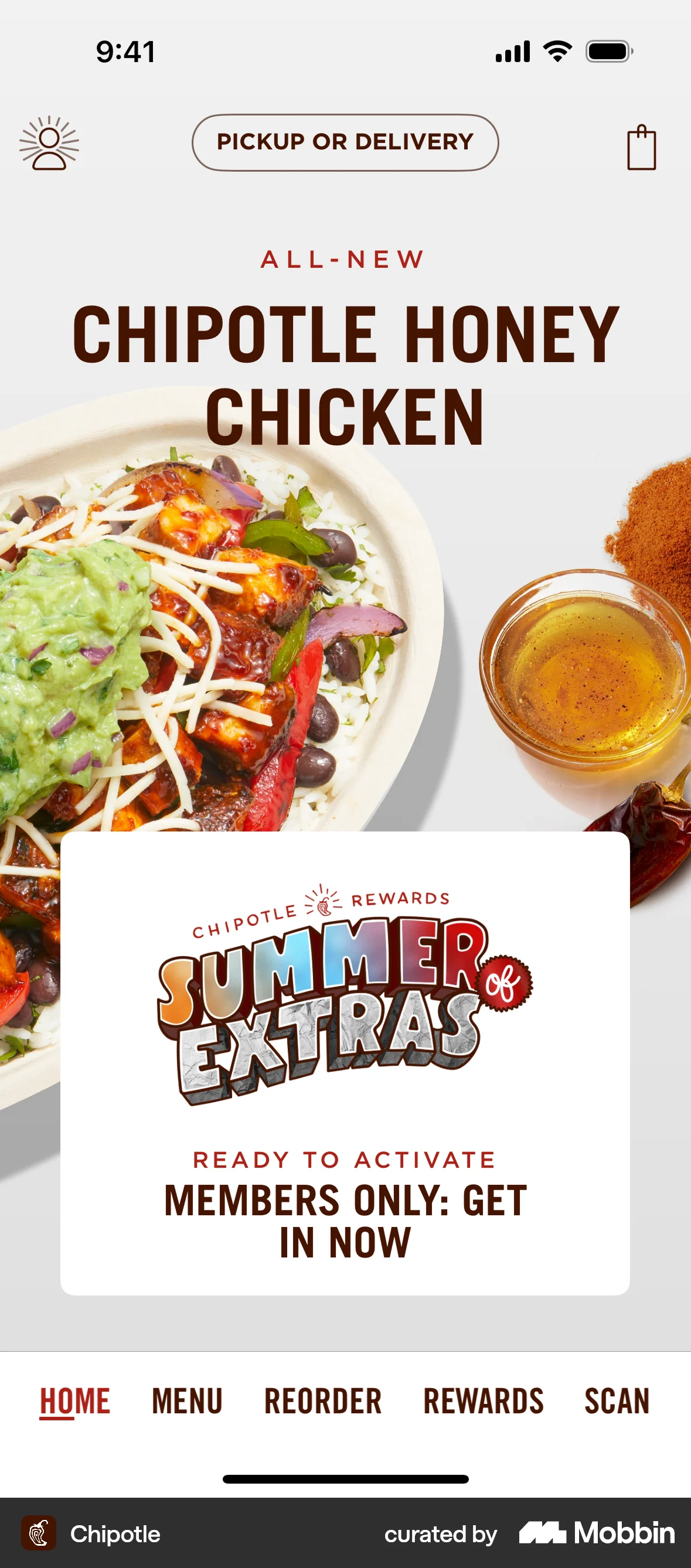 Chipotle iOS screen