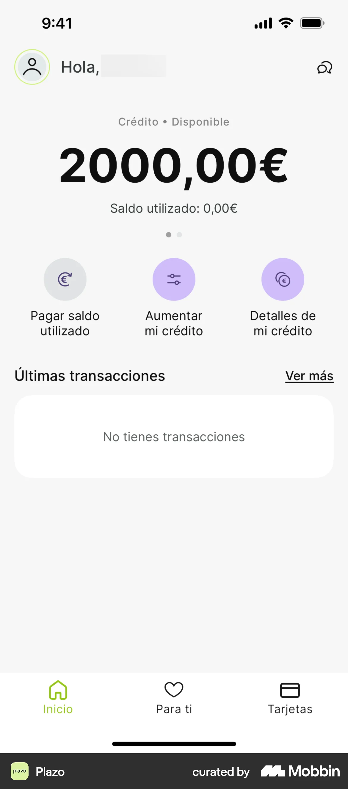 Plazo Onboarding screen