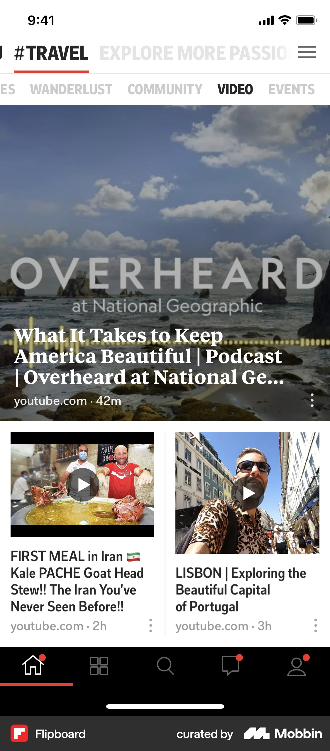 Flipboard iOS News Feed screen