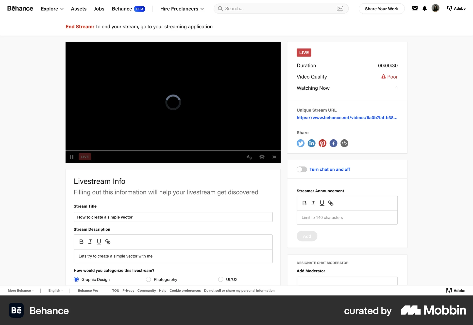 Behance Web Timer & Clock screen