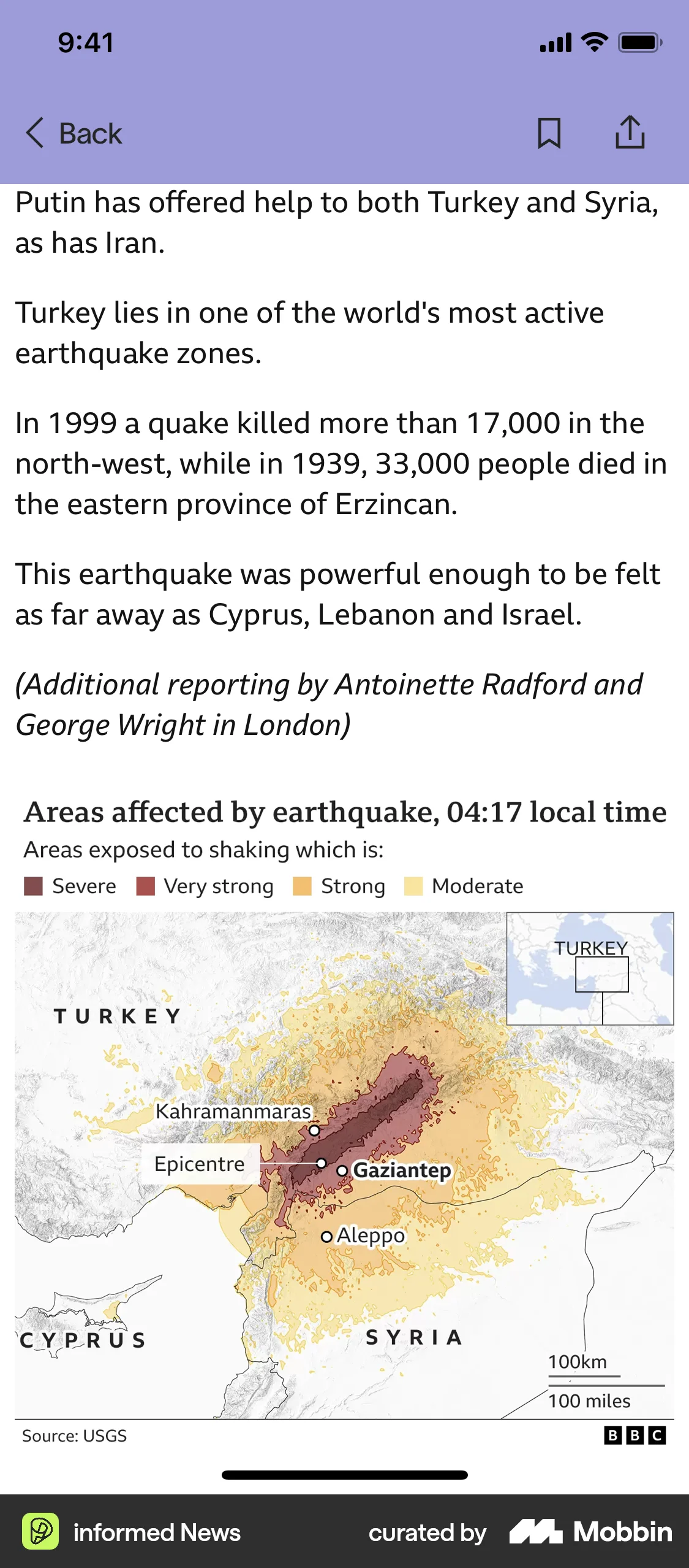 informed News iOS Article Detail screen