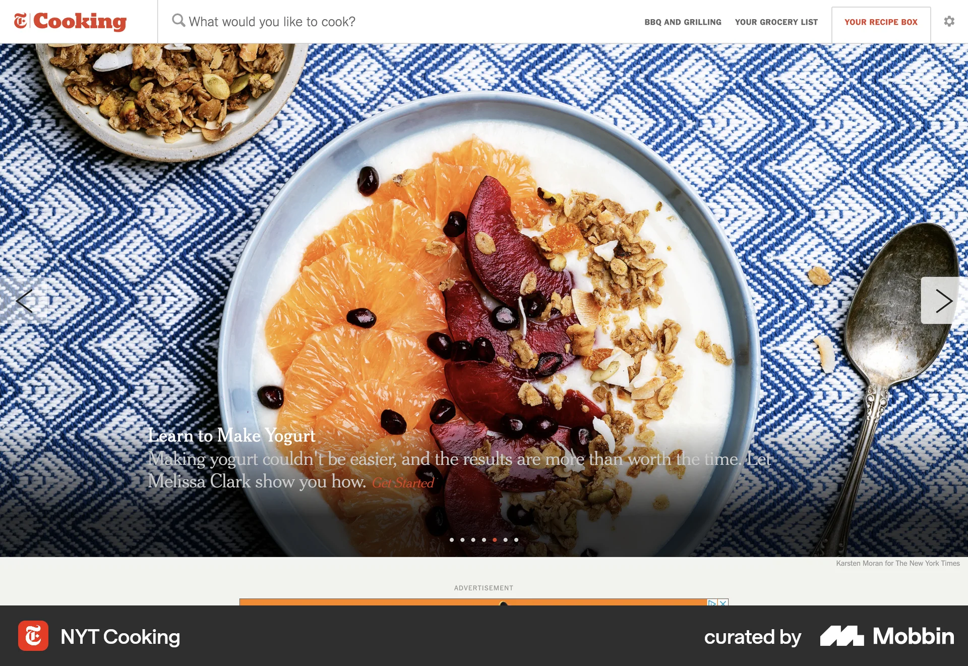 NYT Cooking Web Other Content screen