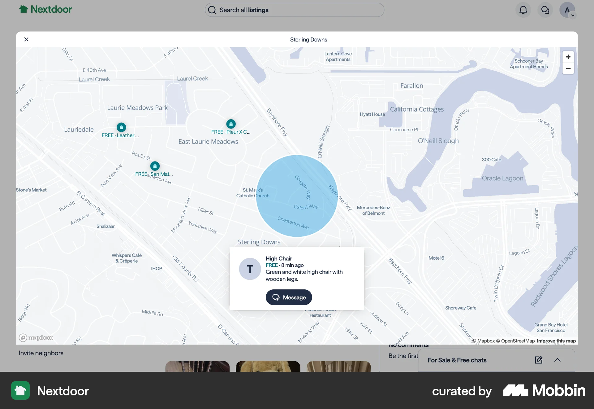 Nextdoor Web screen containing Dialog UI element