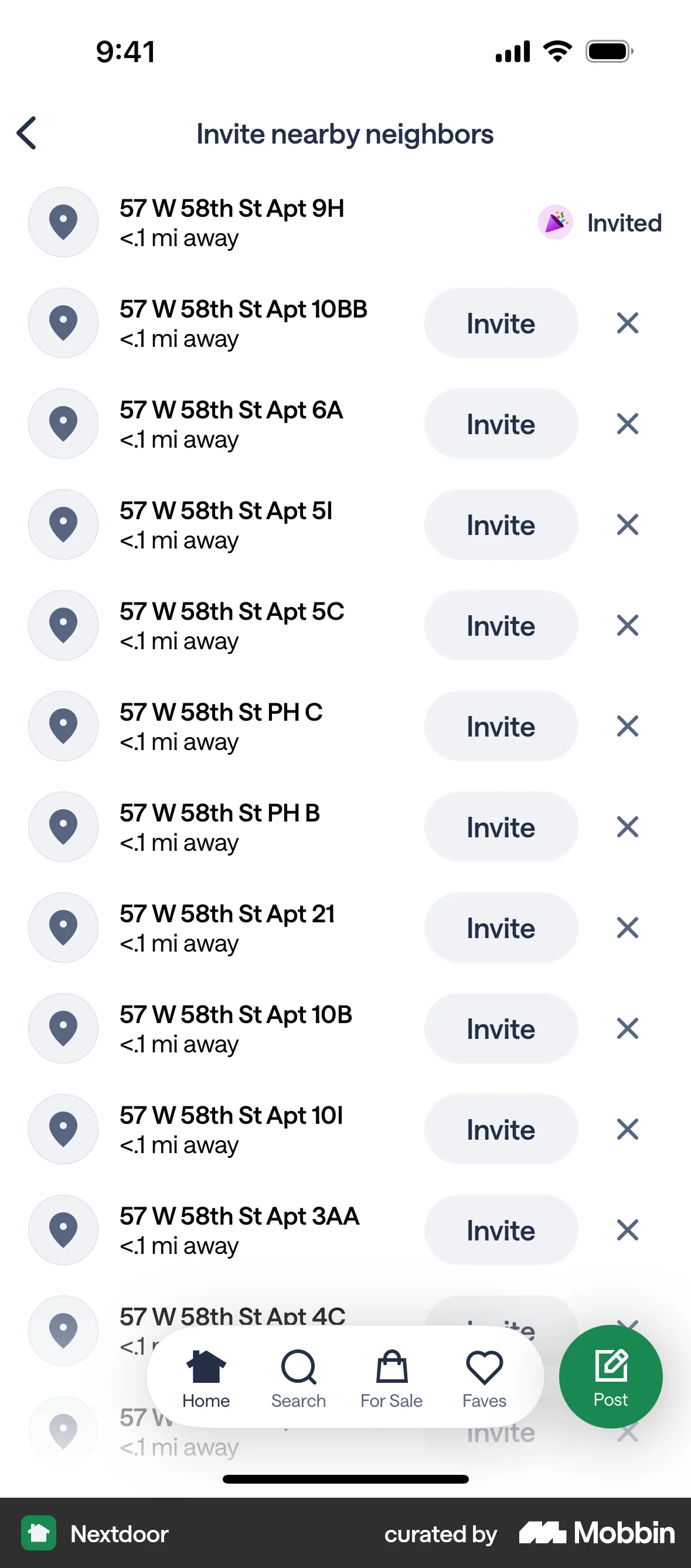 Nextdoor iOS Invite & Refer Friends screen