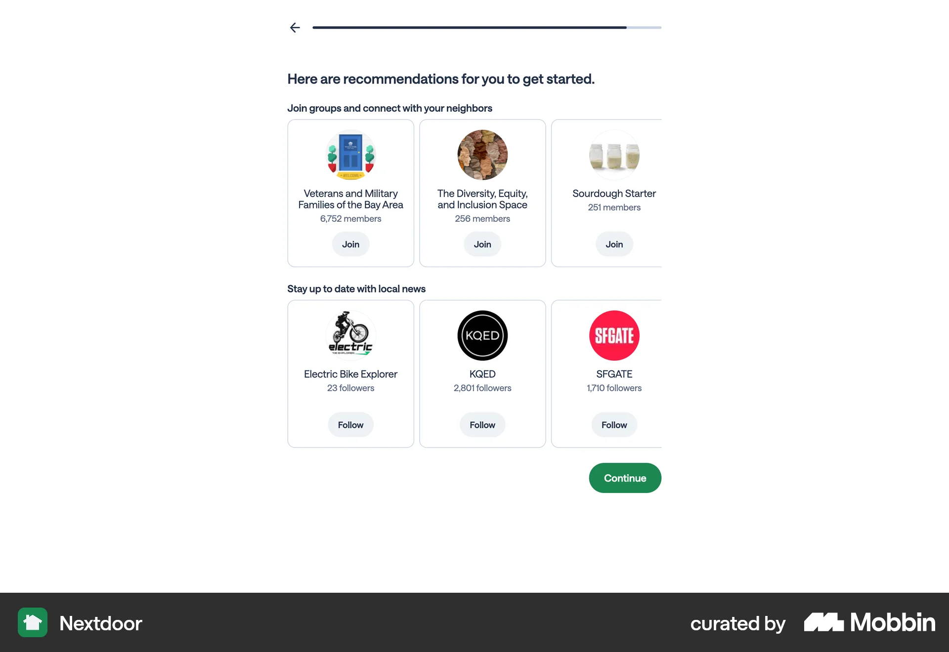 Nextdoor Web Suggestions & Similar Items screen