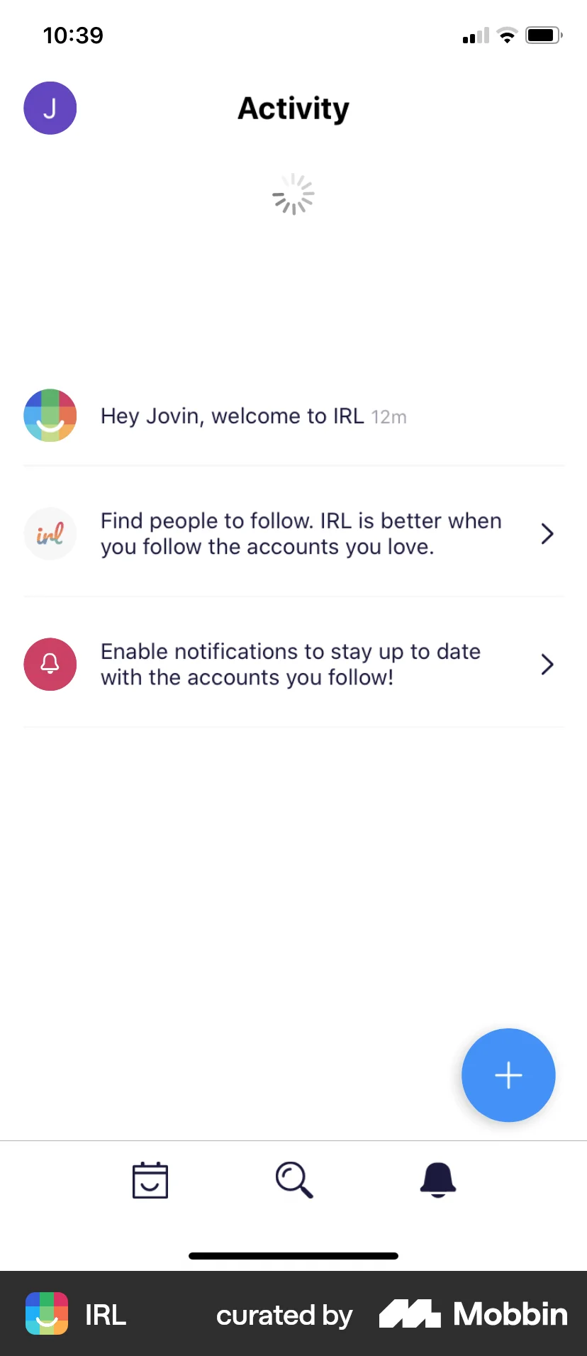 IRL iOS Pull to Refresh screen