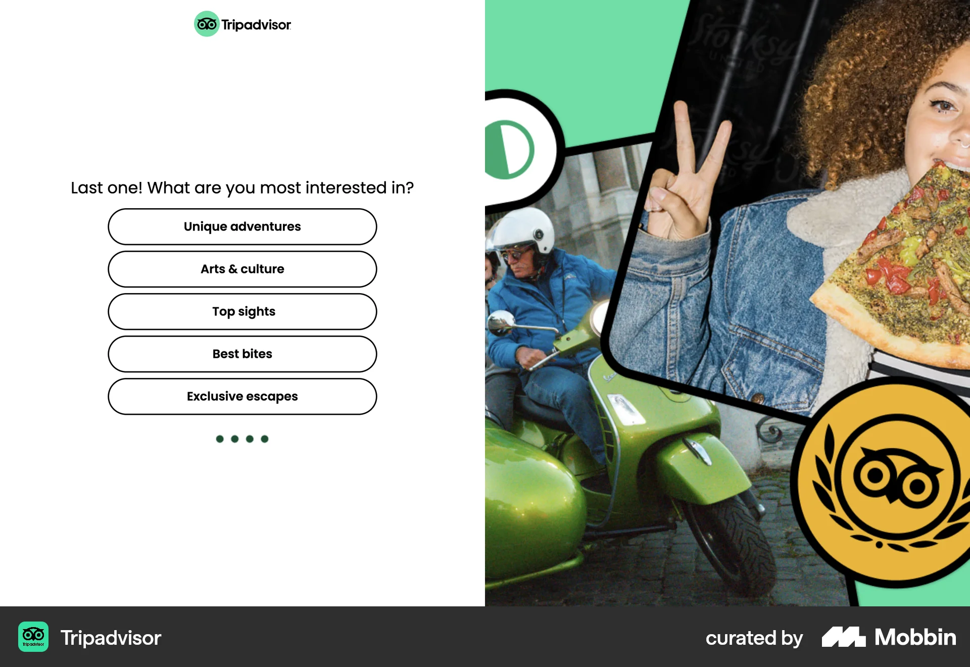 Tripadvisor Web Quiz screen