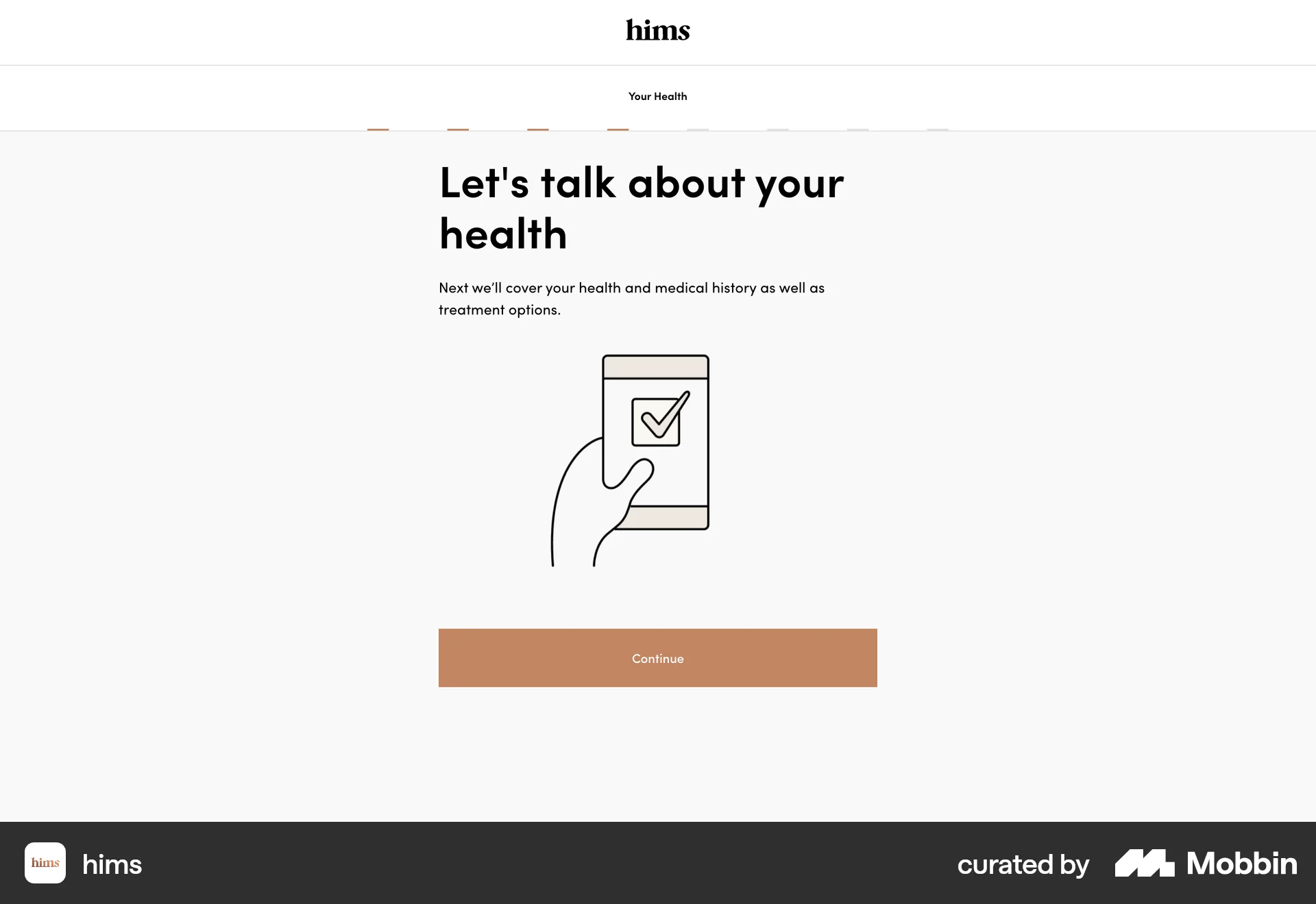 Hims Web Quiz screen