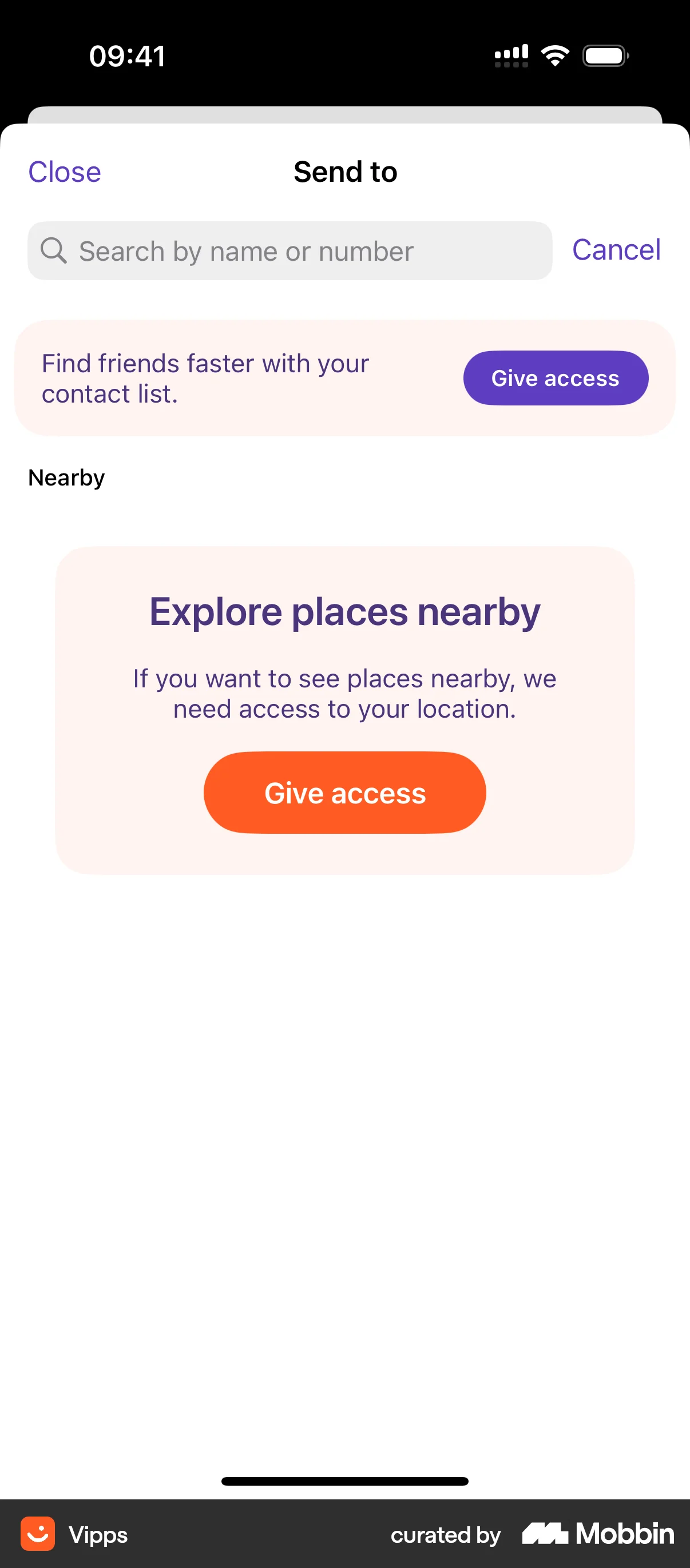 Vipps iOS Permission screen