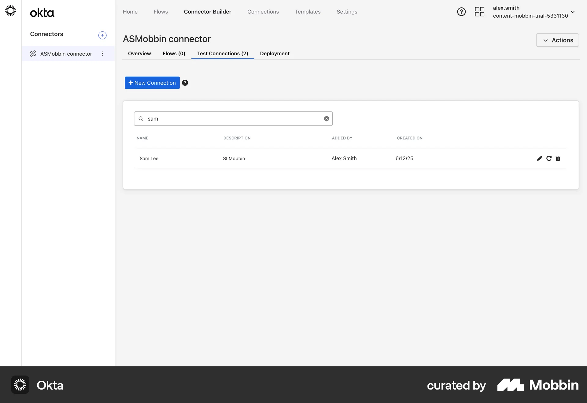 Okta Web Search screen