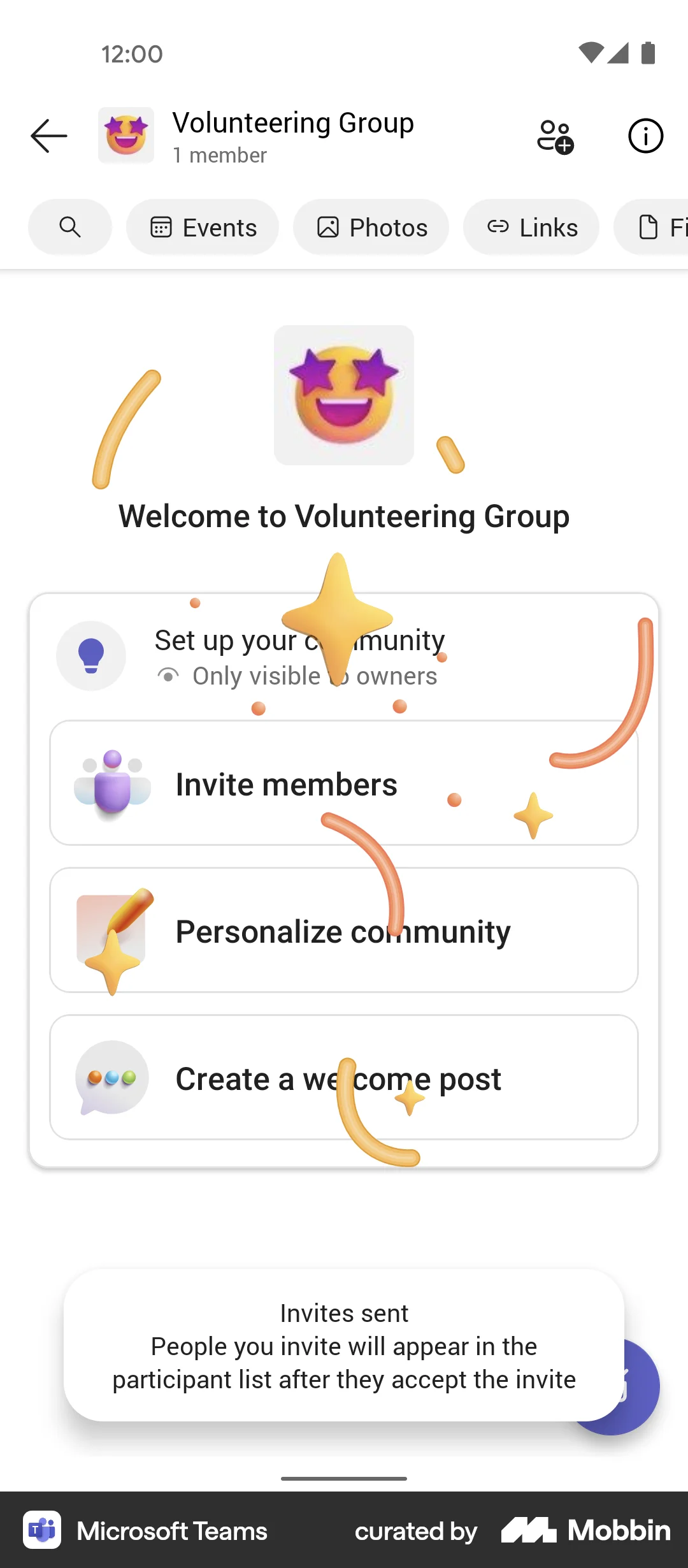 Microsoft Teams Android Confetti screen