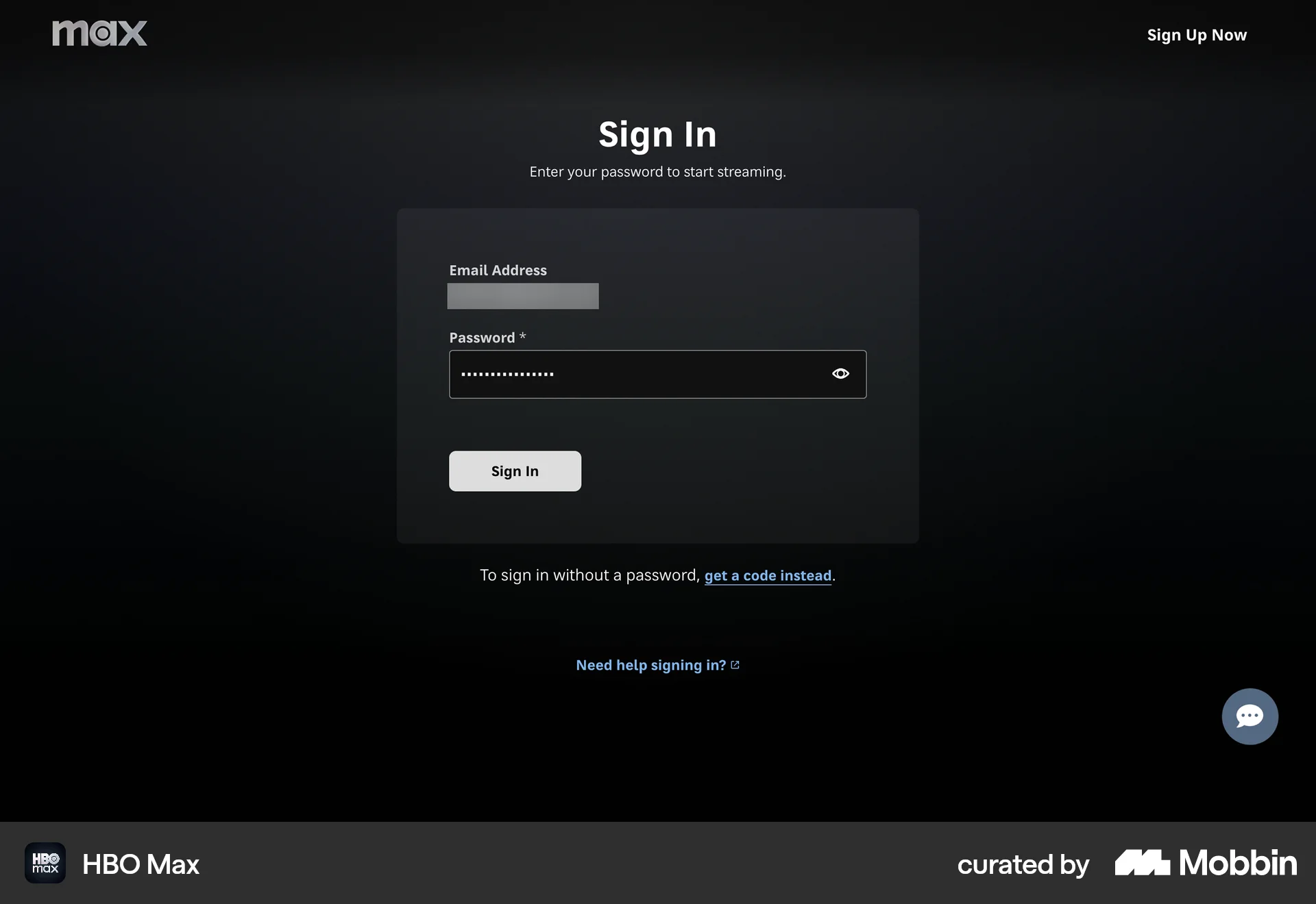 HBO Max Web Entertainment App screen