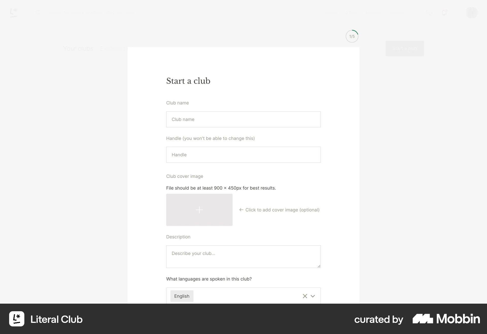 Literal Web Web Form UI screen