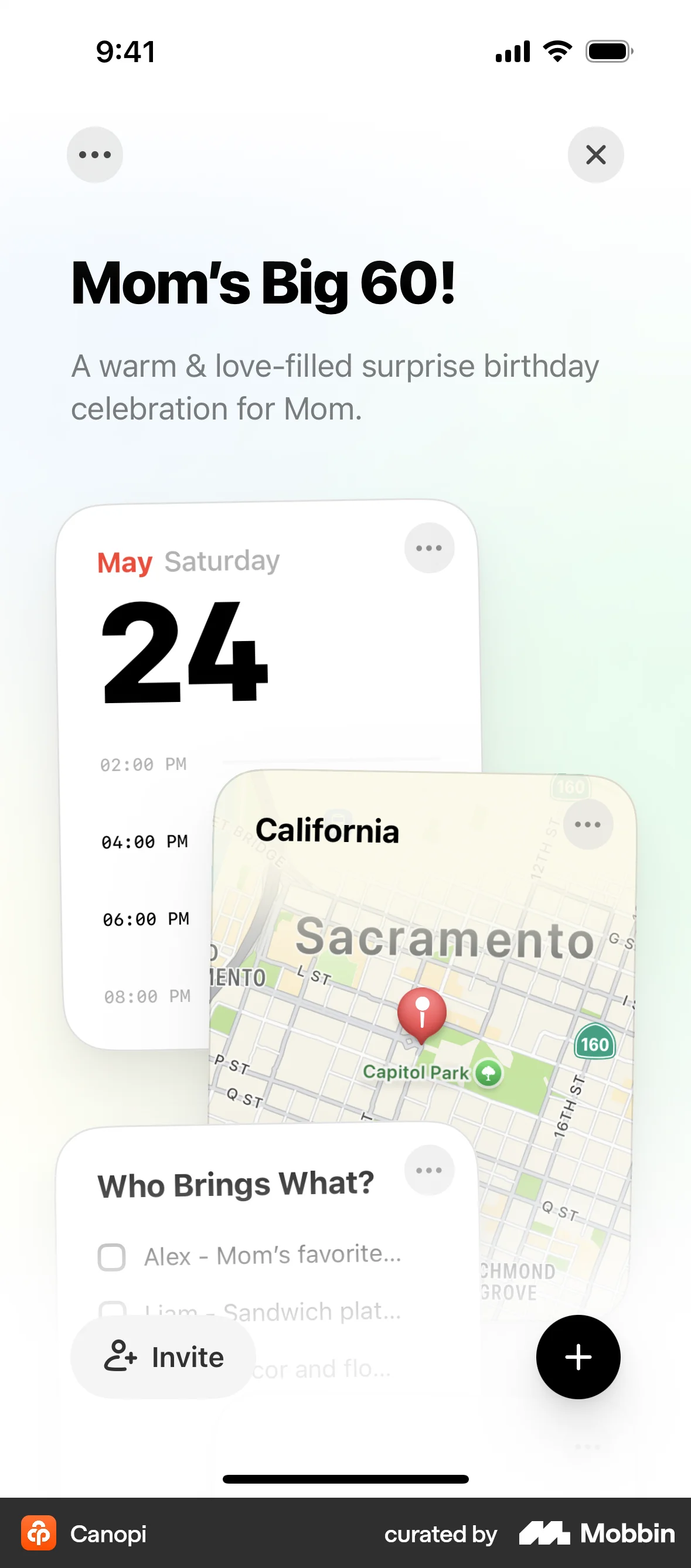 Canopi iOS Event Detail screen