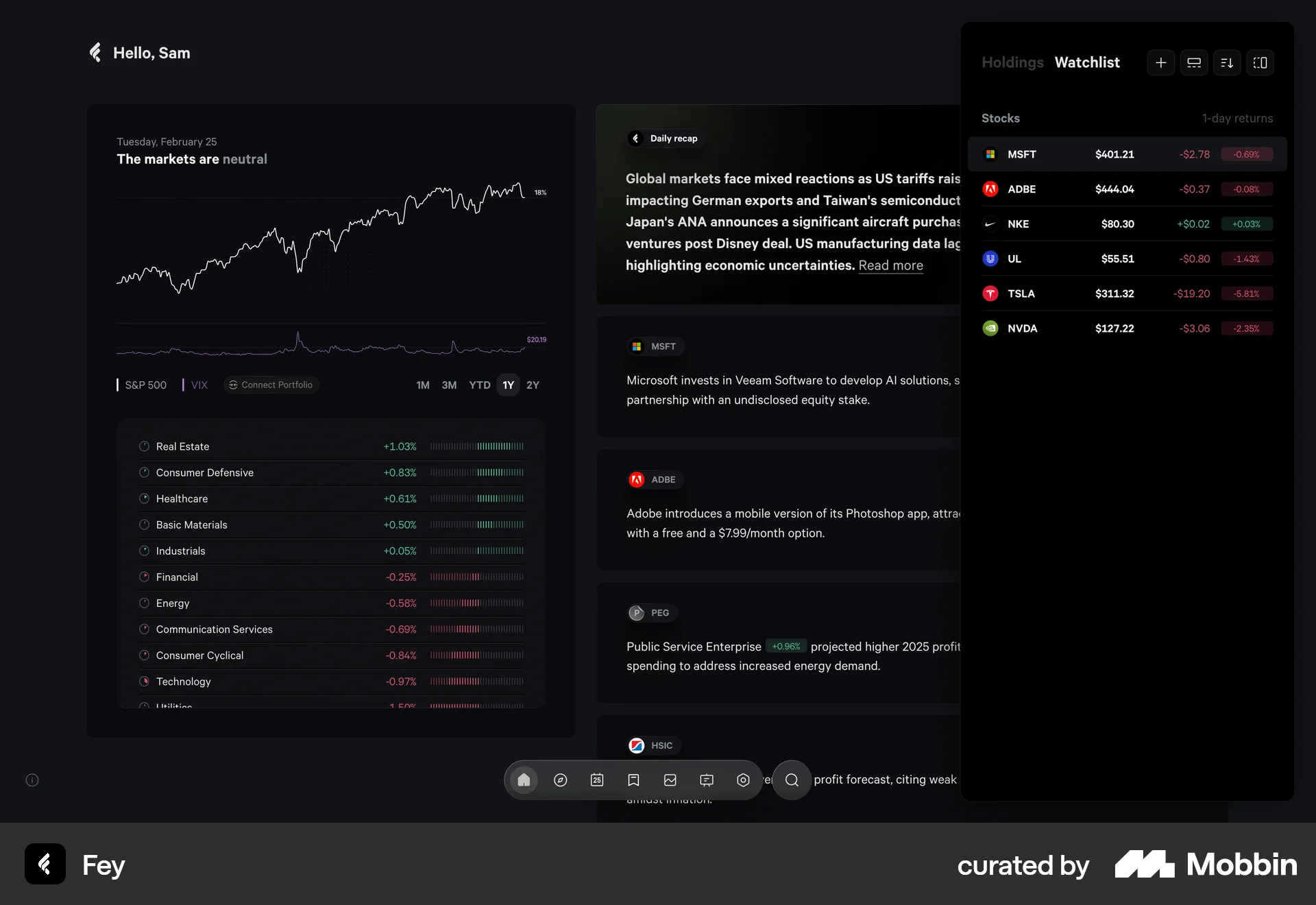 Fey Web Bookmarks & Collections screen